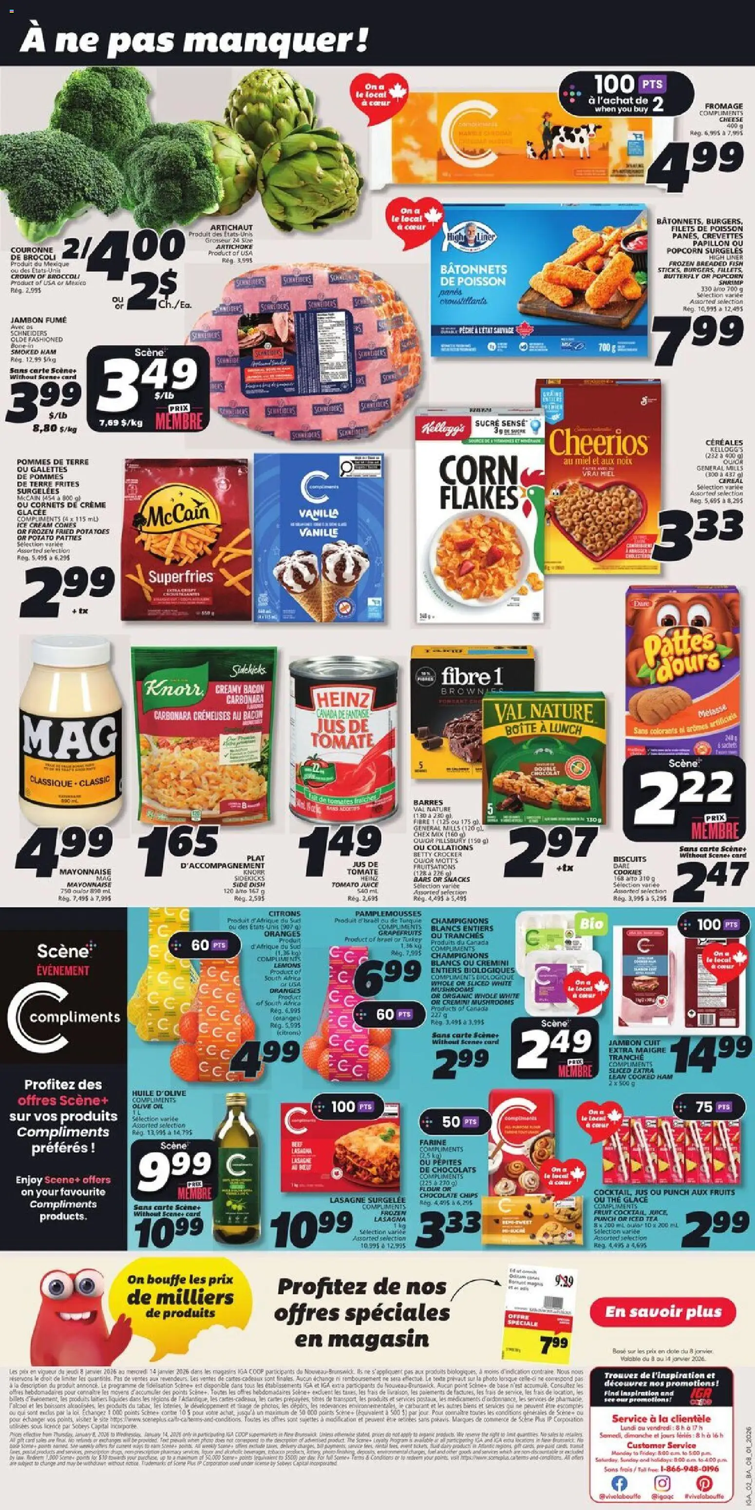 IGA flyer valid from 08.01.2026 | Page: 2 | Products: Tea, Flakes, Turkey, Juice