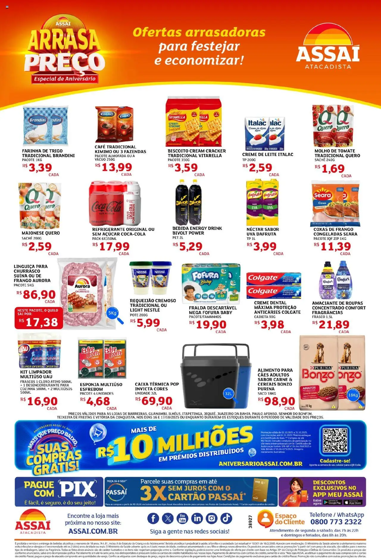 Assaí Atacadista Folheto - válido de 16.10.2025 | Página: 2 | Produtos: Desengordurante, Carne, Roupas, Creme