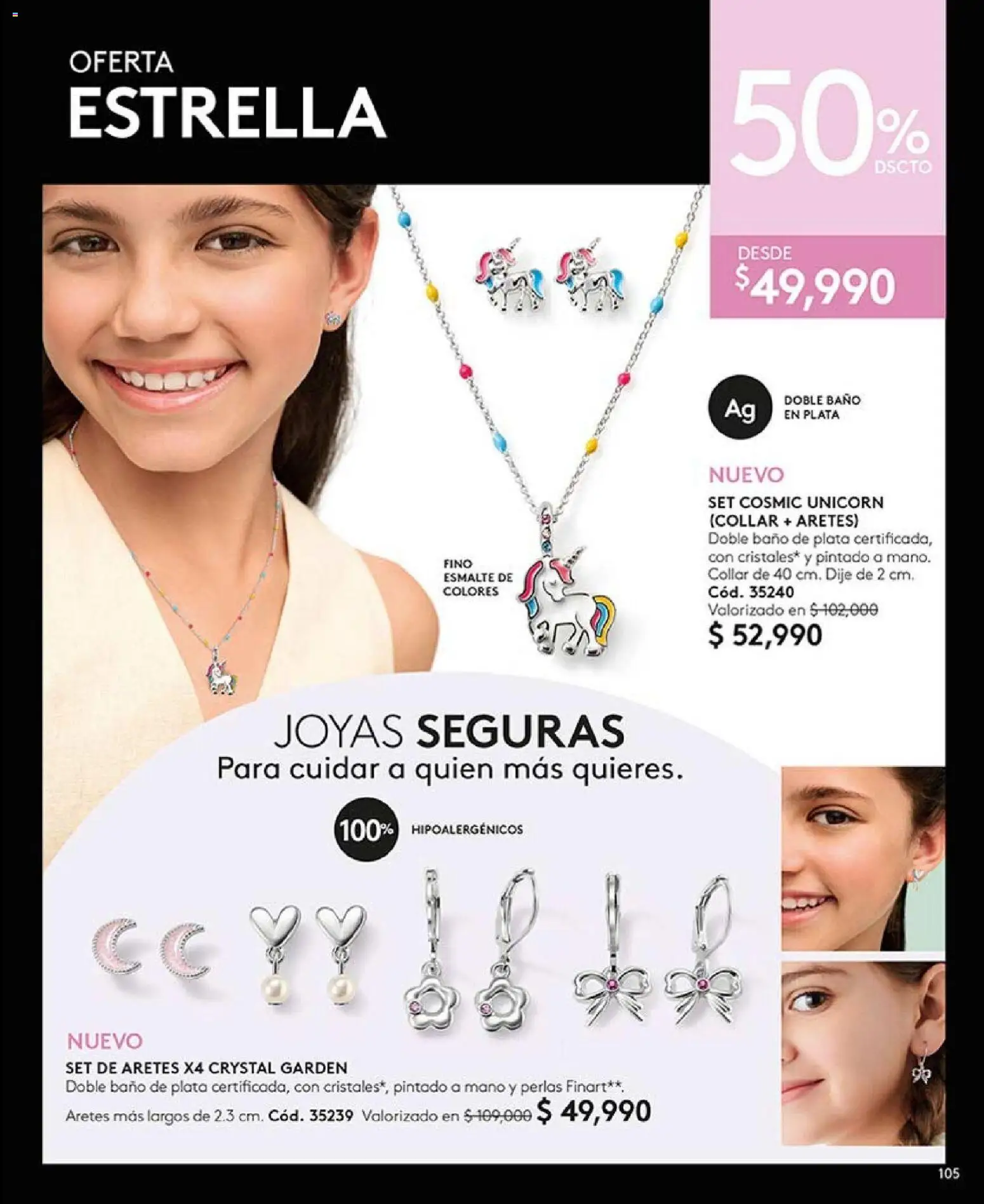 Ésika revista - valida desde el 01.01.2026 | Página: 105 | Productos: Aretes, Baño, Collar, Dije