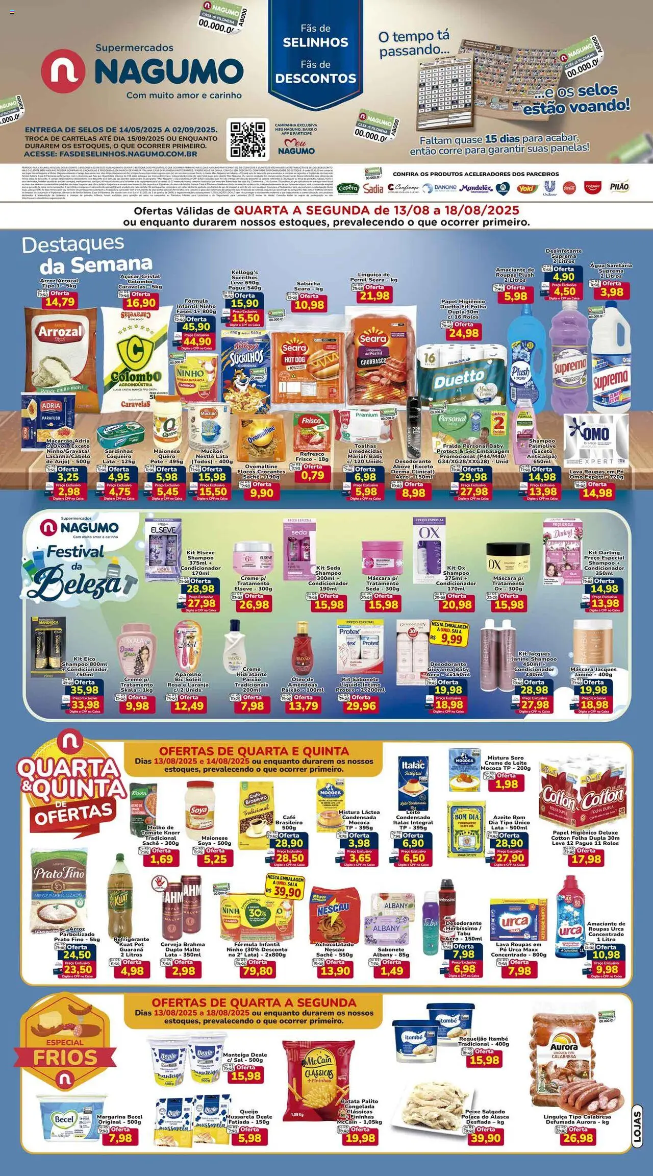 Nagumo Folheto - válido de 13.08.2025 | Página: 1 | Produtos: Shampoo, Frisco, Desodorante, Ovos
