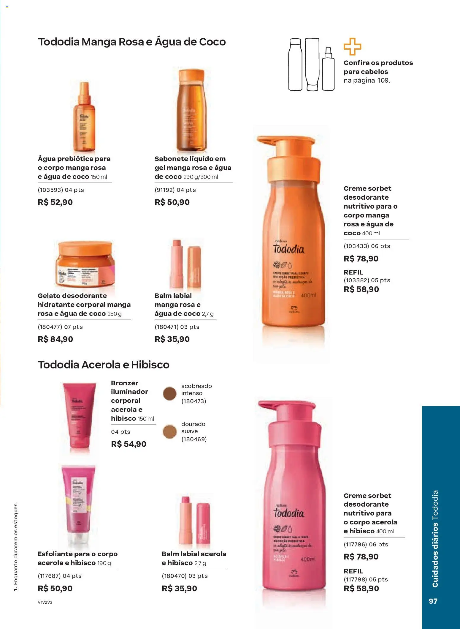 Natura Folheto - válido de 13.01.2026 | Página: 97 | Produtos: Água de coco, Desodorante, Sabonete líquido, Bronzer