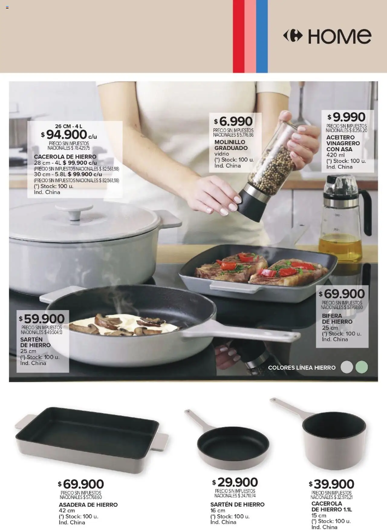 Carrefour Deco Hogar │ válido desde el 13.05.2025 | Página: 9 | Productos: Asadera, Bifera, Sartén, Molinillo