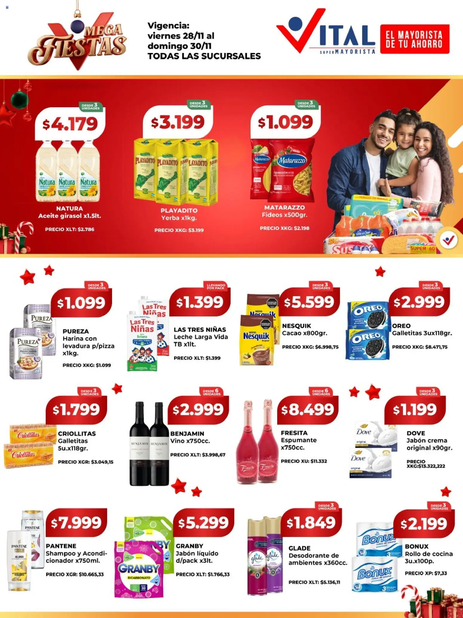 Vital - Ofertas fin │ válido desde el 28.11.2025 | Página: 1 | Productos: Galletitas, Yerba, Jabón líquido, Crema