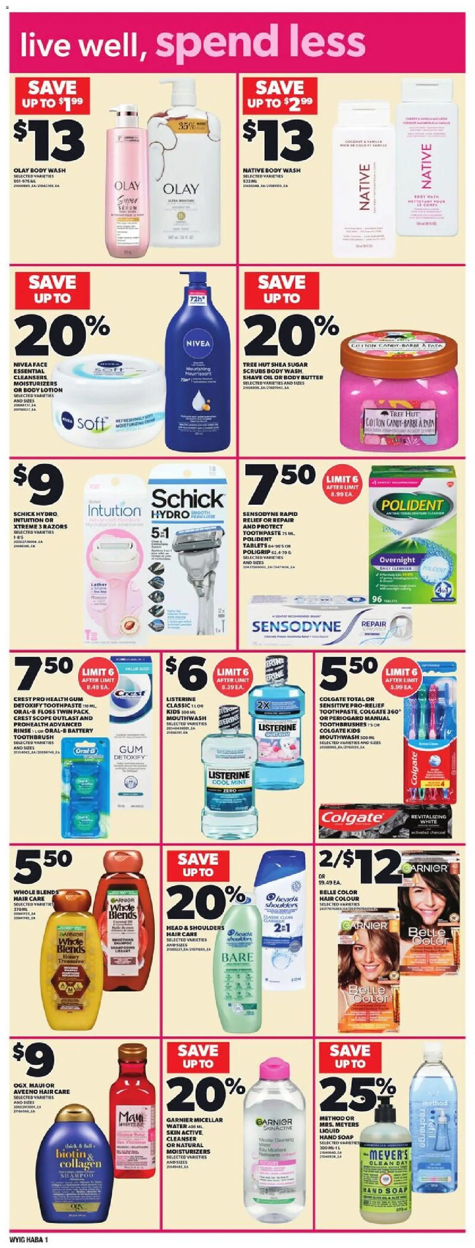 Loblaws flyer valid from 20.11.2025 | Page: 15 | Products: Shampoo, Mouthwash, Battery, Butter