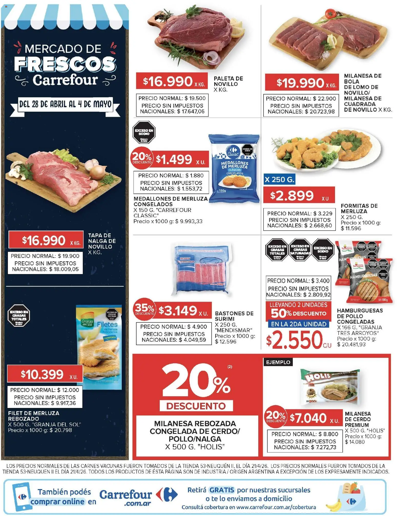 Carrefour ofertas │ válido desde el 28.04.2026 | Página: 14 | Productos: Pollo, Milanesa, Cerdo, Té