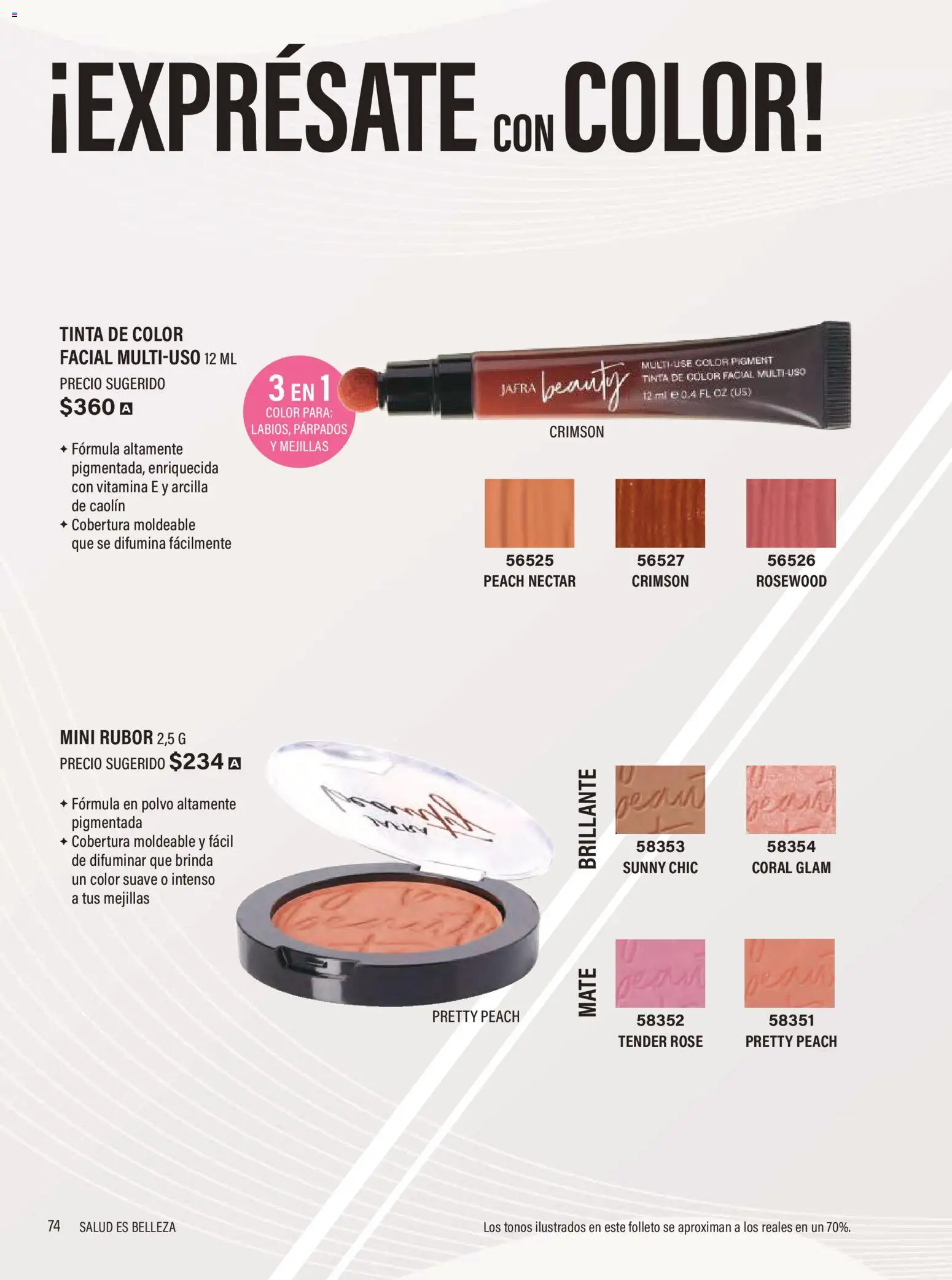 Nuevas ofertas de JAFRA válidas en toda la República Mexicana desde el 01.02.2026. ¡Encuentra las mejores ofertas en JAFRA catálogo Organizador de Ventas! | Página: 72 | Productos: Mate, Polvo, Rubor