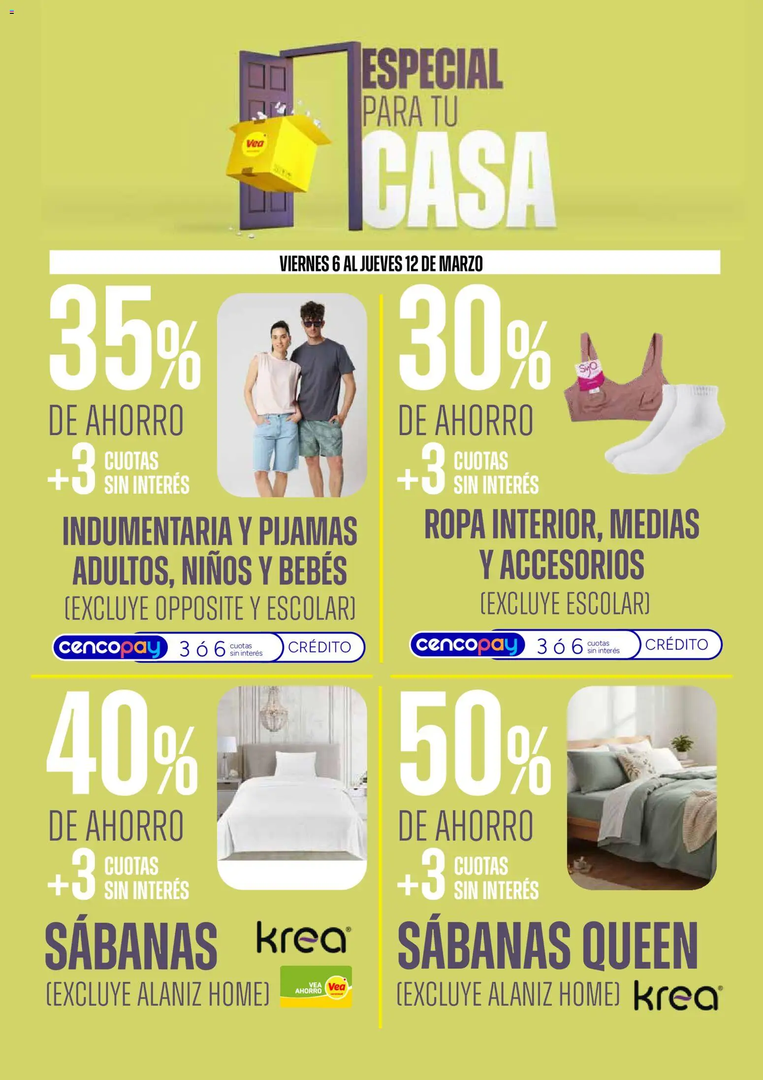 Vea - Ofertas especial para tu casa │ válido desde el 06.03.2026 | Página: 11 | Productos: Sabanas, Ropa, Medias