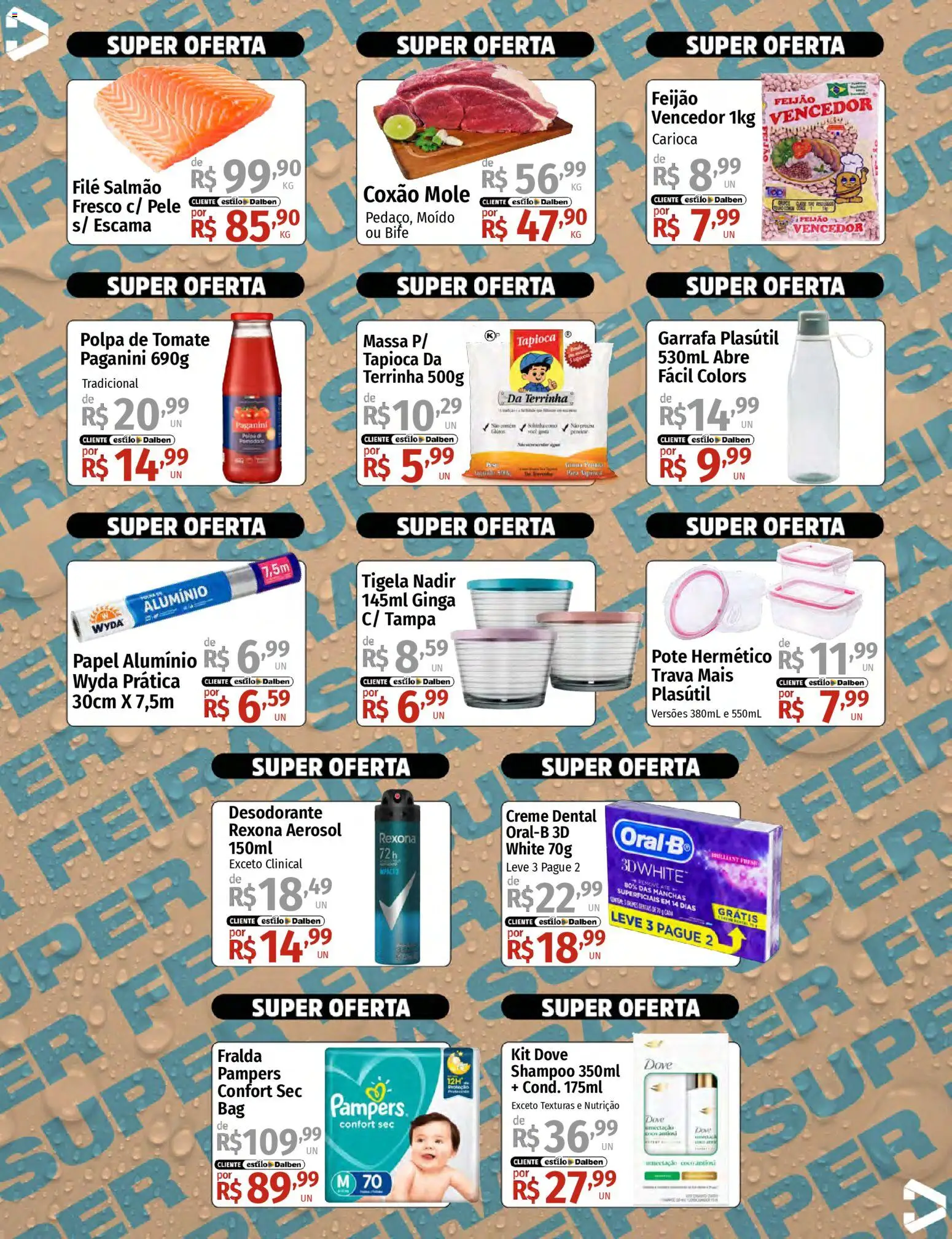 Supermercado Dalben Folheto - válido de 30.03.2026 | Página: 2 | Produtos: Salmão, Desodorante, Creme dental, Tigela