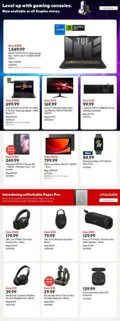 Staples flyer valid from 11.07.2025 | Page: 6 | Products: Watch, Headphones, Speaker, Table