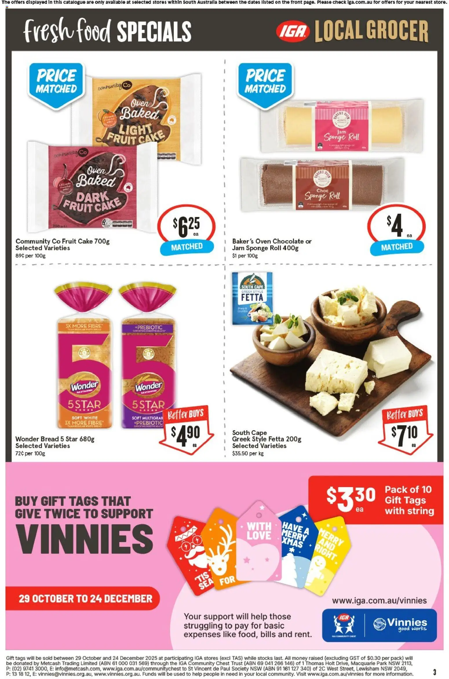 IGA catalogue - valid from 19.11.2025 | Page: 4 | Products: Light, Bread, Chocolate, Oven