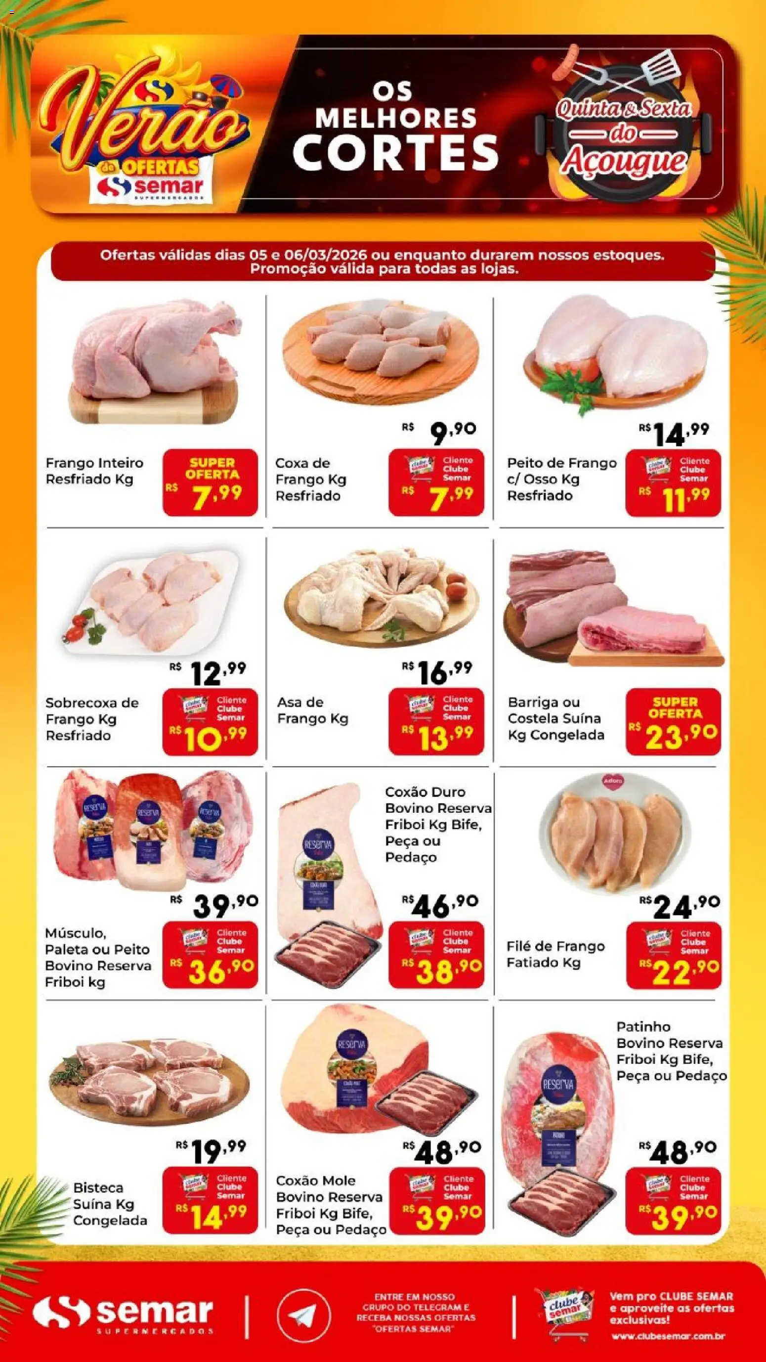 Semar Supermercado Folheto - válido de 05.03.2026 | Página: 1 | Produtos: Filé de frango, Frango, Peito de frango