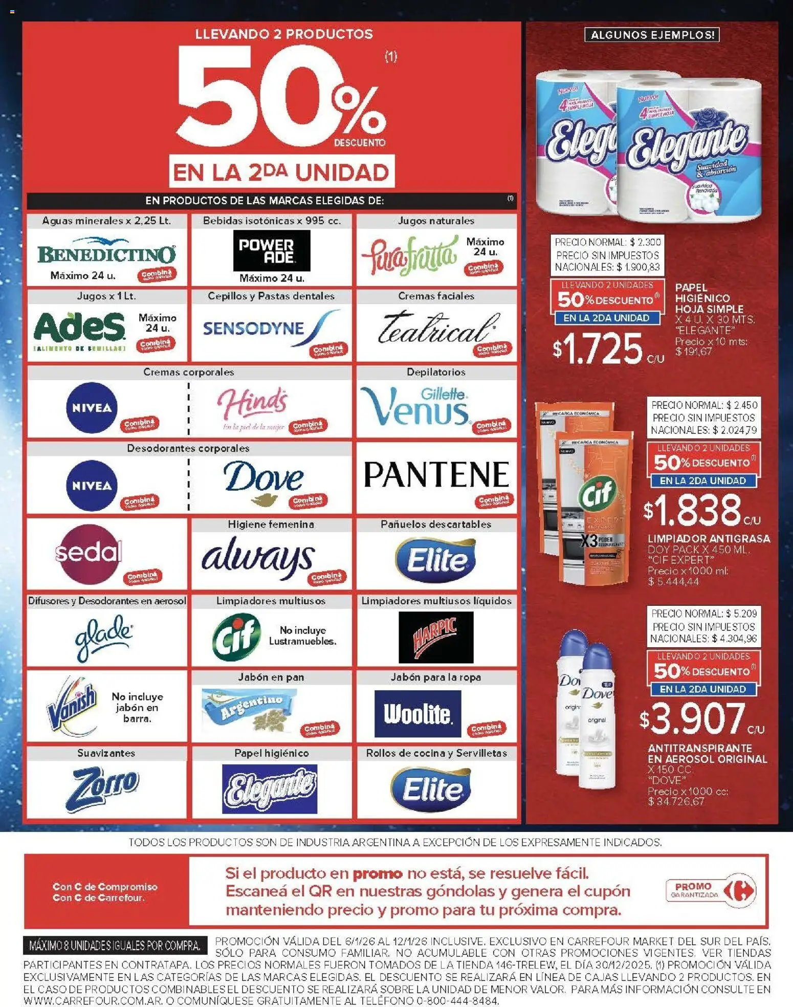 Carrefour ofertas │ válido desde el 06.01.2026 | Página: 44 | Productos: Teléfono, Servilletas, Sobre, Pan
