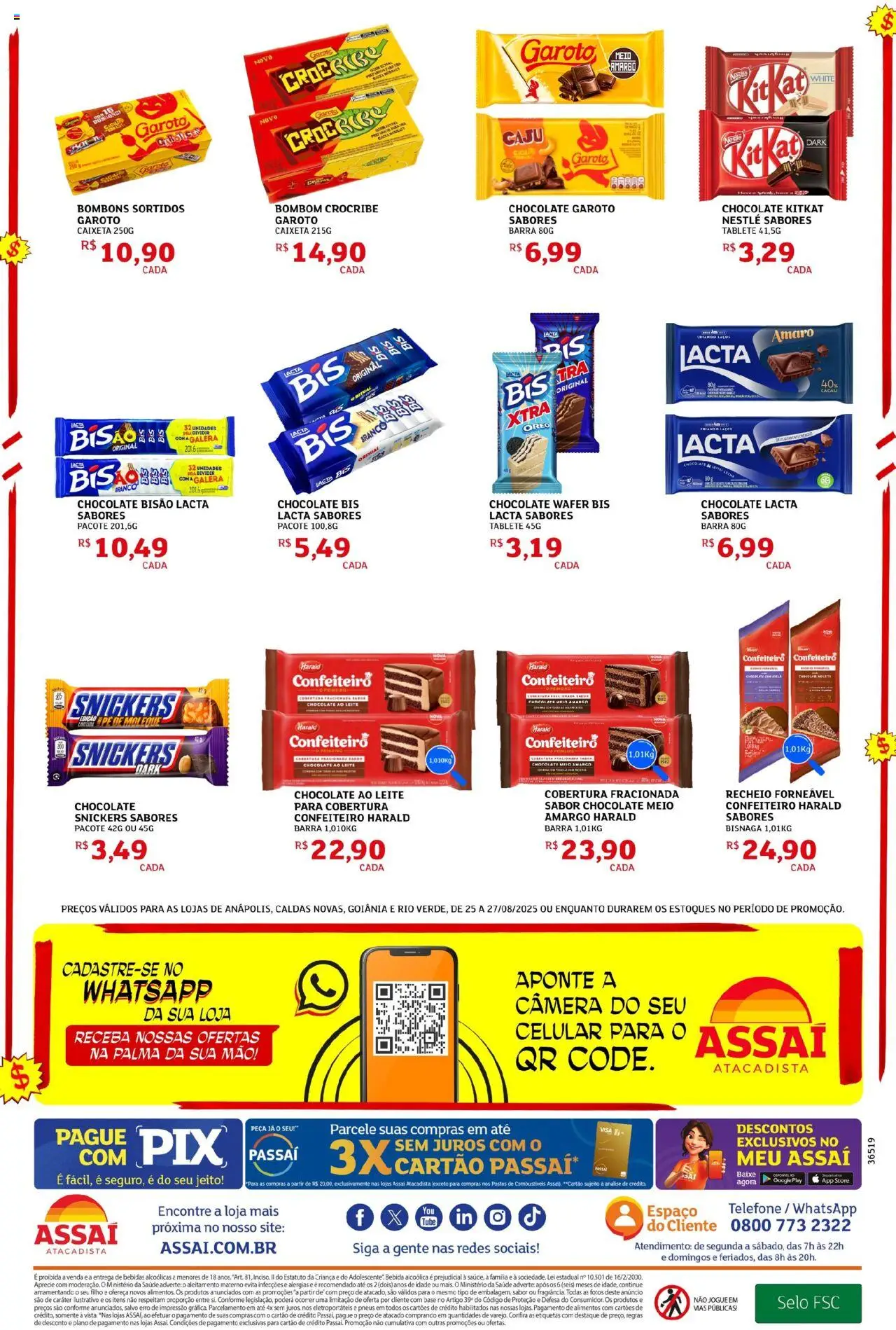 Assaí Atacadista Folheto - válido de 25.08.2025 | Página: 3 | Produtos: Caju, Chocolate, Base, Bebida