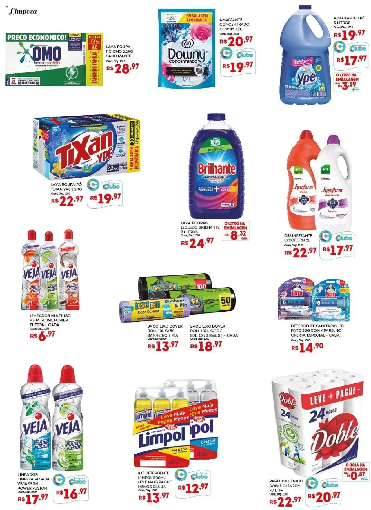 Bistek Supermercados Folheto - válido de 30.07.2025 | Página: 18 | Produtos: Cloro, Roupas, Papel higiênico, Desinfetante