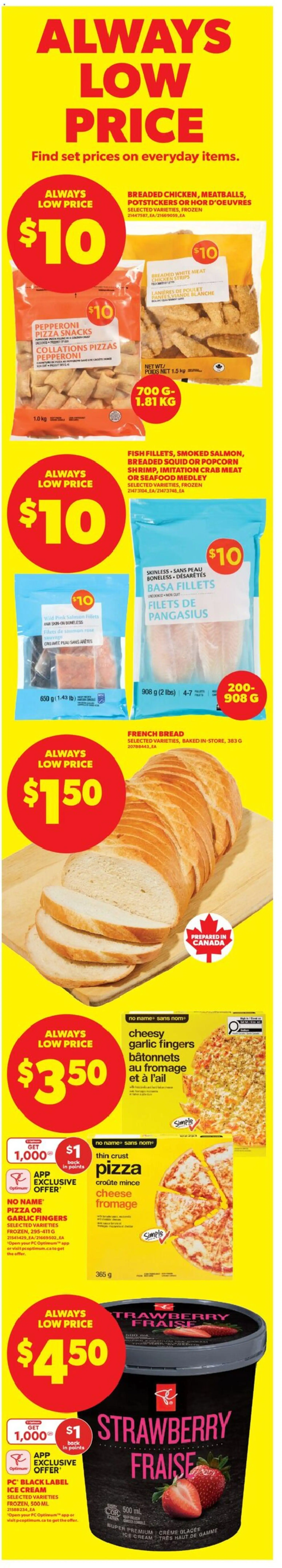 Real Canadian Superstore flyer valid from 05.03.2026 | Page: 6 | Products: Fish, Cheese, Bread, Pizza