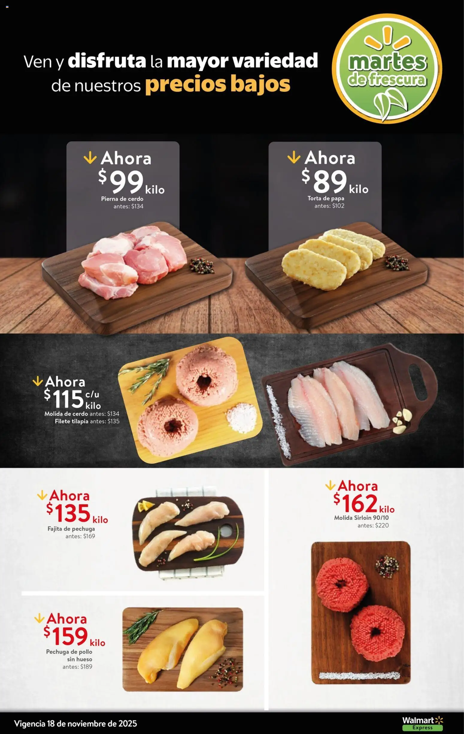 Nuevas ofertas de Walmart Express válidas en toda la República Mexicana desde el 18.11.2025. ¡Encuentra las mejores ofertas en Walmart Express folleto Ofertas! | Página: 2 | Productos: Pollo, Papa, Cerdo