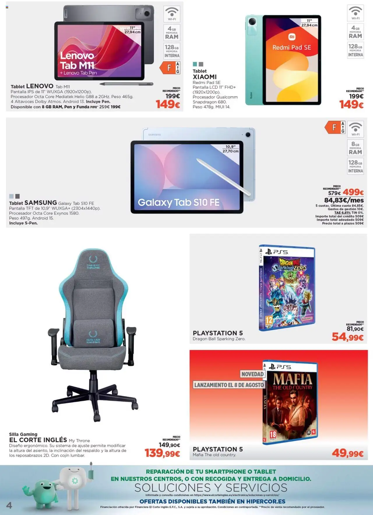 Nuevas ofertas de El Corte Inglés válidas en toda la República Mexicana desde el 07.08.2025. ¡Encuentra las mejores ofertas en El Corte Inglés - Catálogo Los Tecnoprecios! | Página: 4 | Productos: Silla, Tablet, Playstation, Funda
