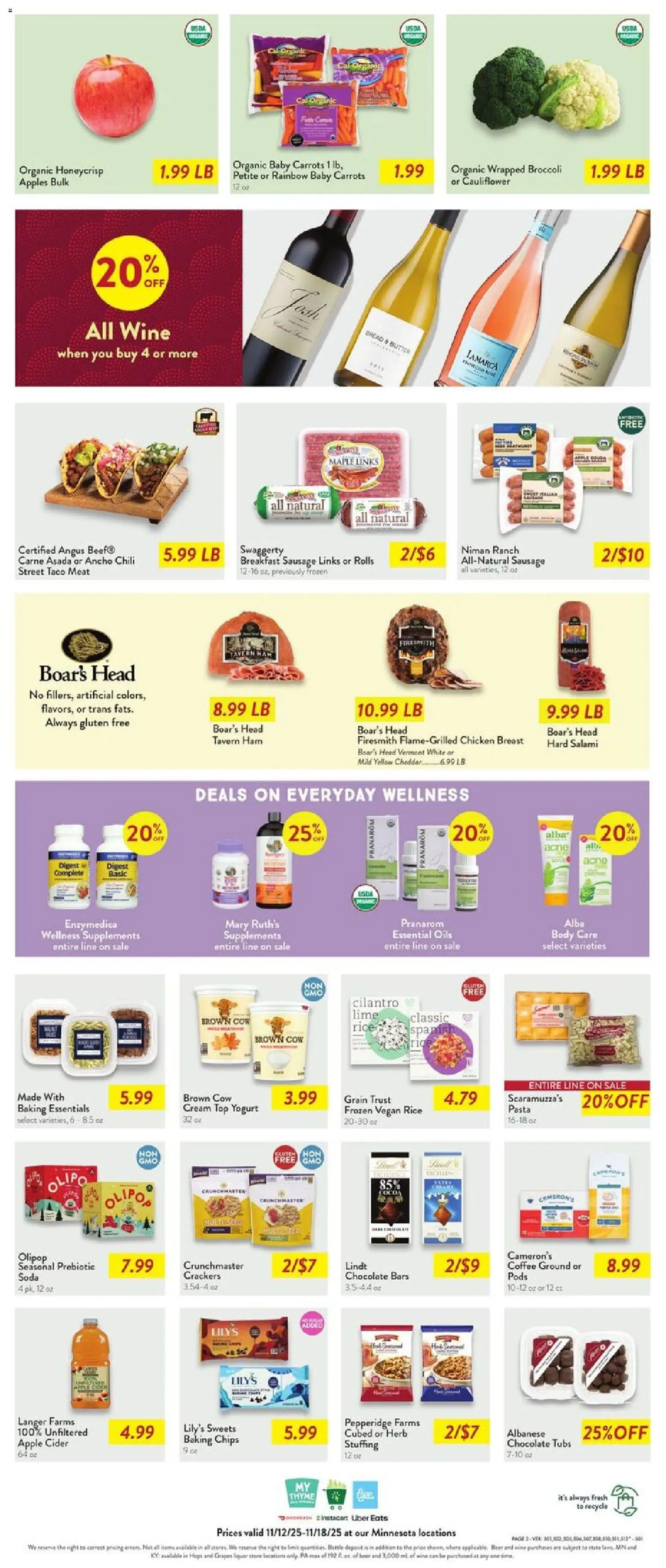 Fresh Thyme Weekly Ad - MN - valid from 12.11.2025 | Page: 5 | Products: Coffee, Salami, Wine, Grapes