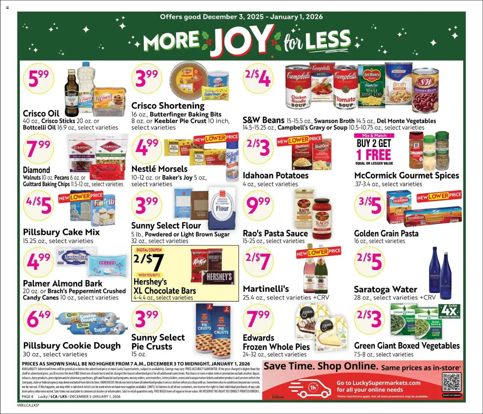 Lucky Supermarkets Big Book of Savings - valid from 03.12.2025 | Page: 8 | Products: Shelf, Wire, Pasta, Sauce