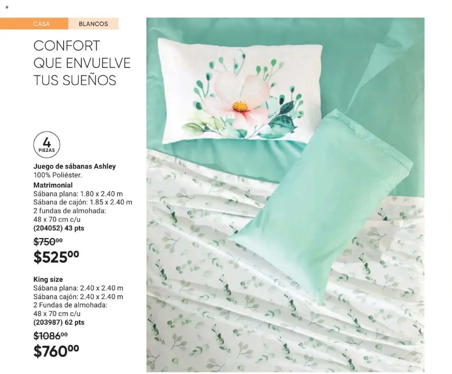 Nuevas ofertas de AVON válidas en toda la República Mexicana desde el 24.04.2026. ¡Encuentra las mejores ofertas en AVON Casa & Estilo 7 2026! | Página: 110 | Productos: Juego, Almohada, Sabanas