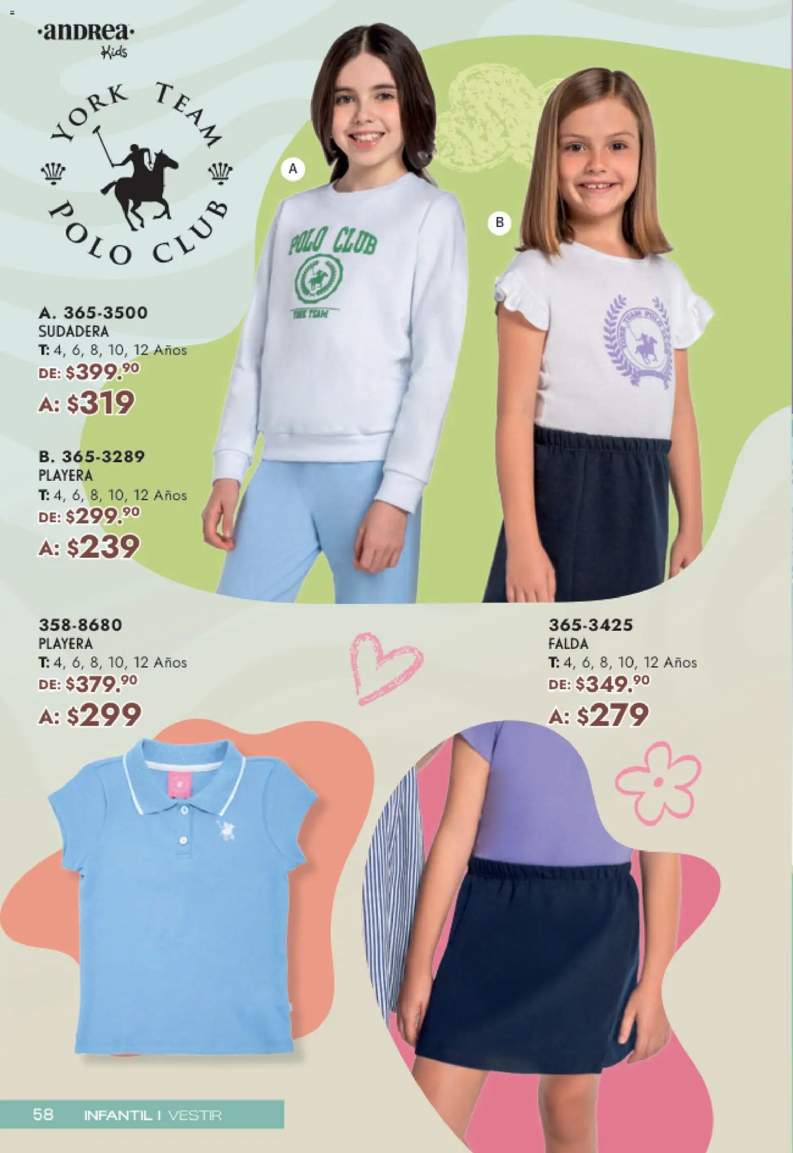 Nuevas ofertas de Andrea válidas en toda la República Mexicana desde el 19.04.2026. ¡Encuentra las mejores ofertas en Andrea catálogo Mamá y Peques! | Página: 58 | Productos: Sudadera, Playera, Falda