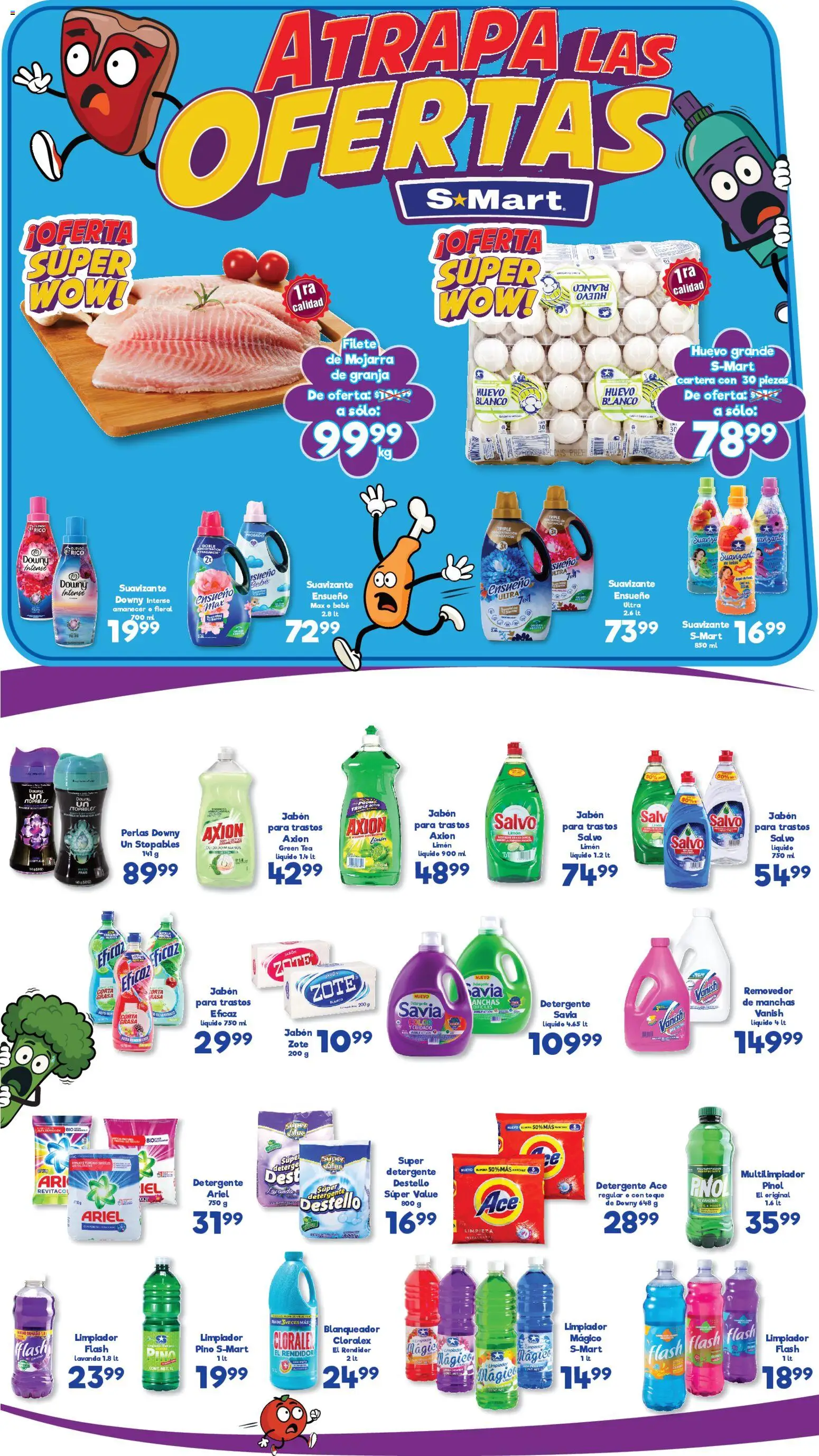 Nuevas ofertas de S-Mart válidas en toda la República Mexicana desde el 06.01.2026. ¡Encuentra las mejores ofertas en S-Mart folleto Ofertas de Feria Monterrey! | Página: 1 | Productos: Detergente, Sal, Huevo, Suavizante