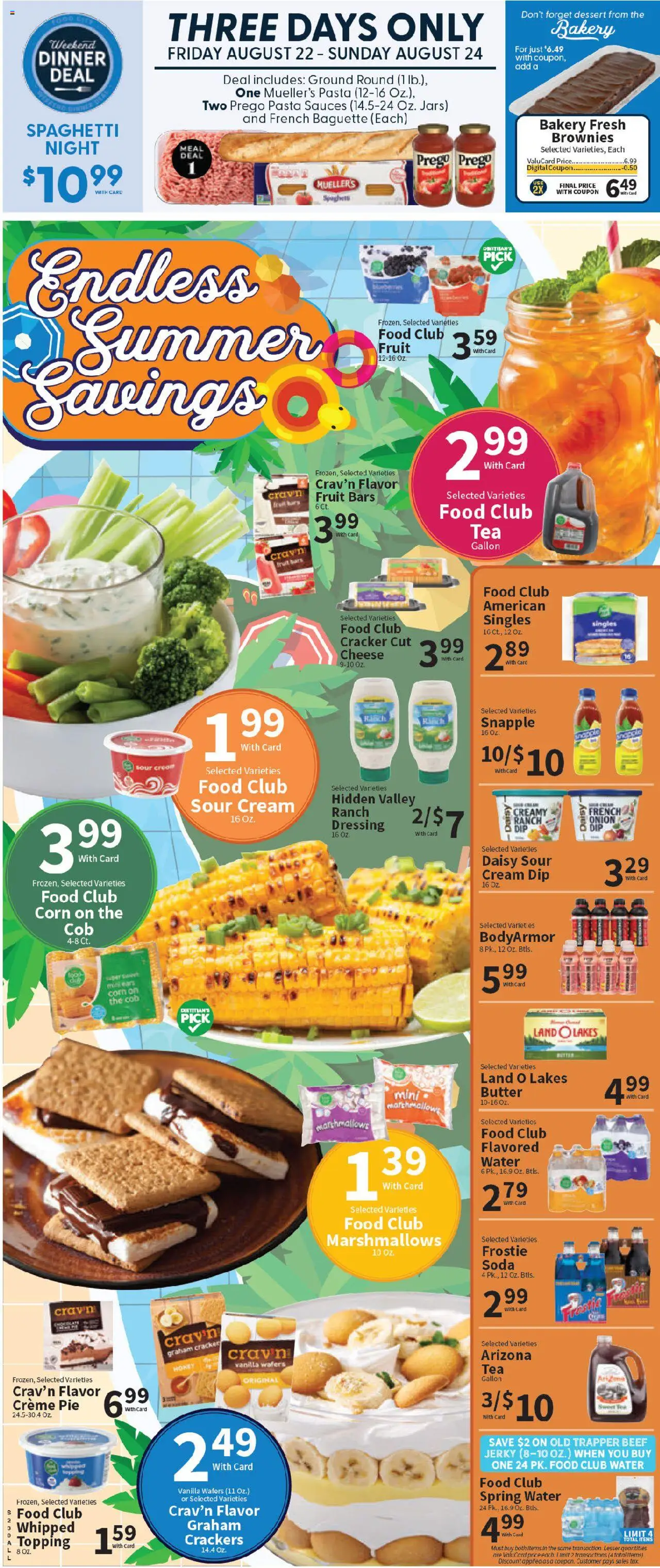 Food City Weekly Ad - valid from 20.08.2025 | Page: 2 | Products: Cheese, Beef, Pasta, Water