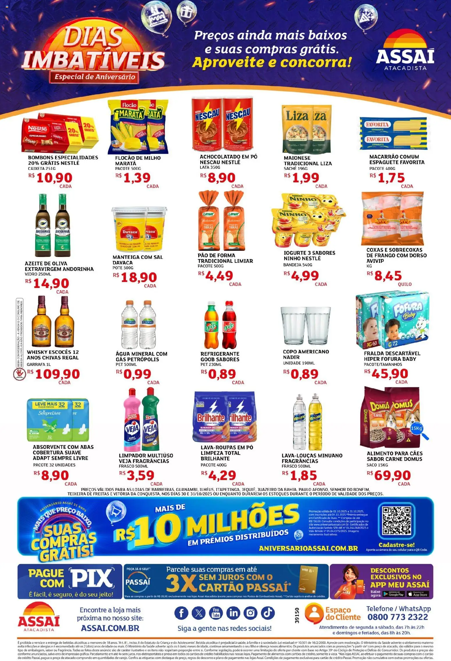 Assaí Atacadista Folheto - válido de 30.10.2025 | Página: 2 | Produtos: Iogurte, Baixo, Sal, Maionese