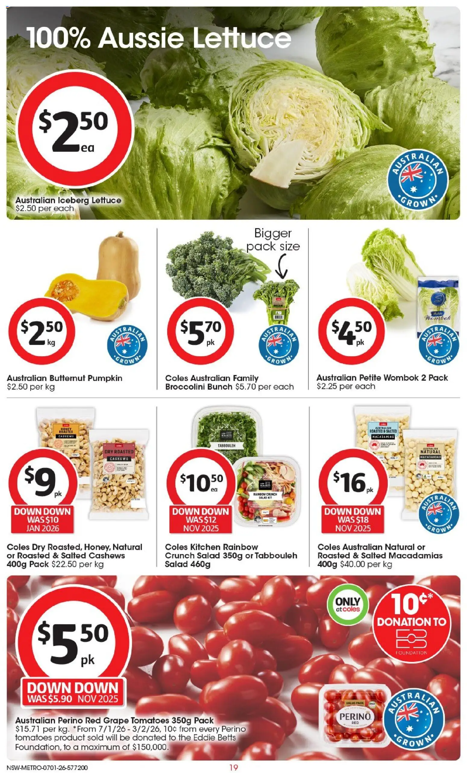 Coles catalogue - valid from 07.01.2026 | Page: 19 | Products: Honey, Lettuce, Tomatoes, Salad