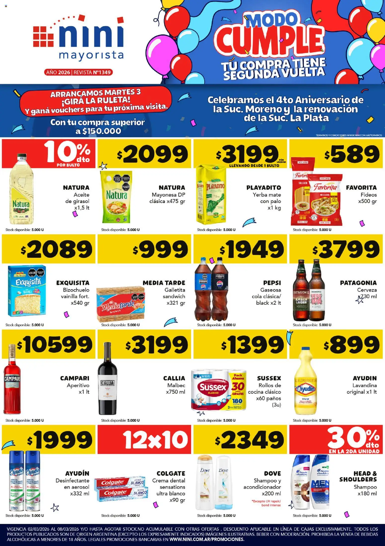 NINI Mayorista Ofertas │ válido desde el 02.03.2026 | Página: 1 | Productos: Mate, Yerba, Aceite, Mayonesa