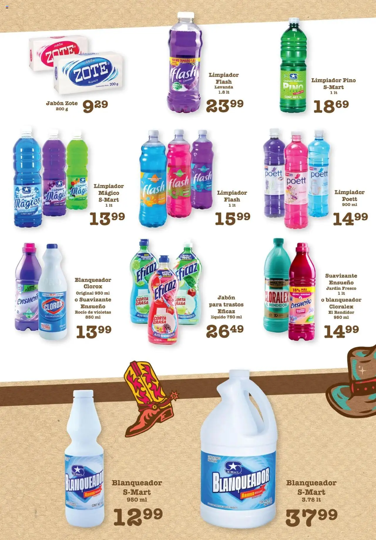 Nuevas ofertas de S-Mart válidas en toda la República Mexicana desde el 01.08.2025. ¡Encuentra las mejores ofertas en S-Mart - Folleto de Feria - Nuevo Laredo! | Página: 4 | Productos: Suavizante, Limpiador, Botella, Jabón