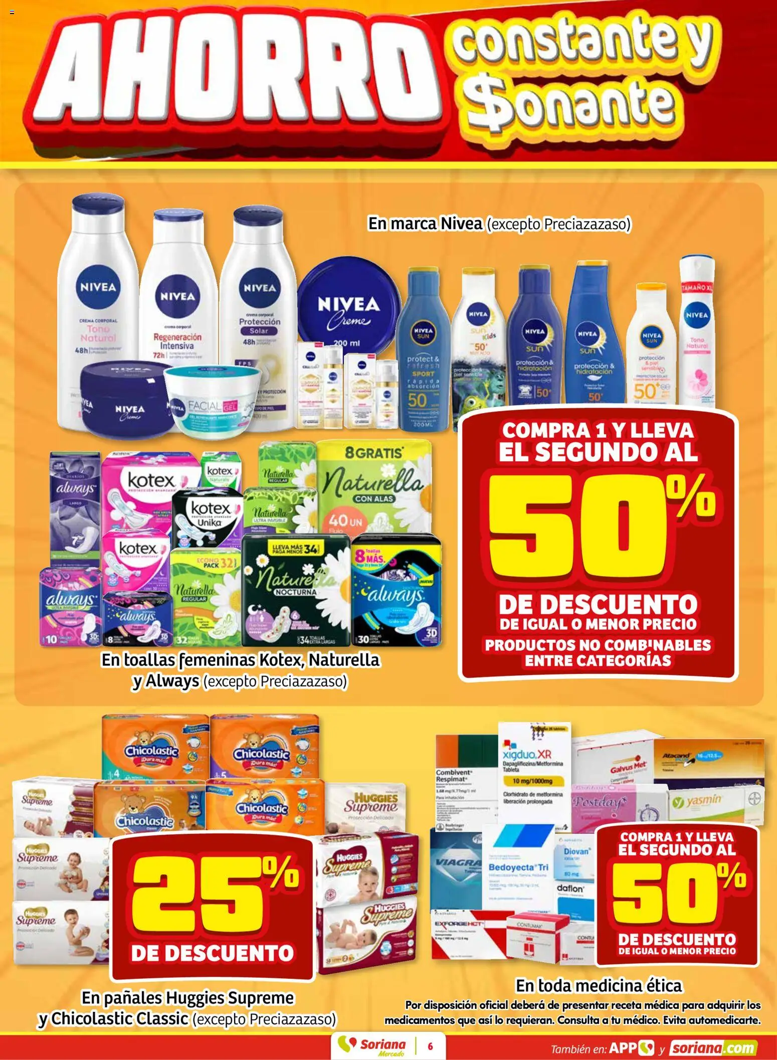 Nuevas ofertas de Soriana válidas en toda la República Mexicana desde el 12.02.2026. ¡Encuentra las mejores ofertas en Soriana - Fin de Semana Mercado: Nuevo León! | Página: 6 | Productos: Crema, Pañales, Tableta, Crema corporal