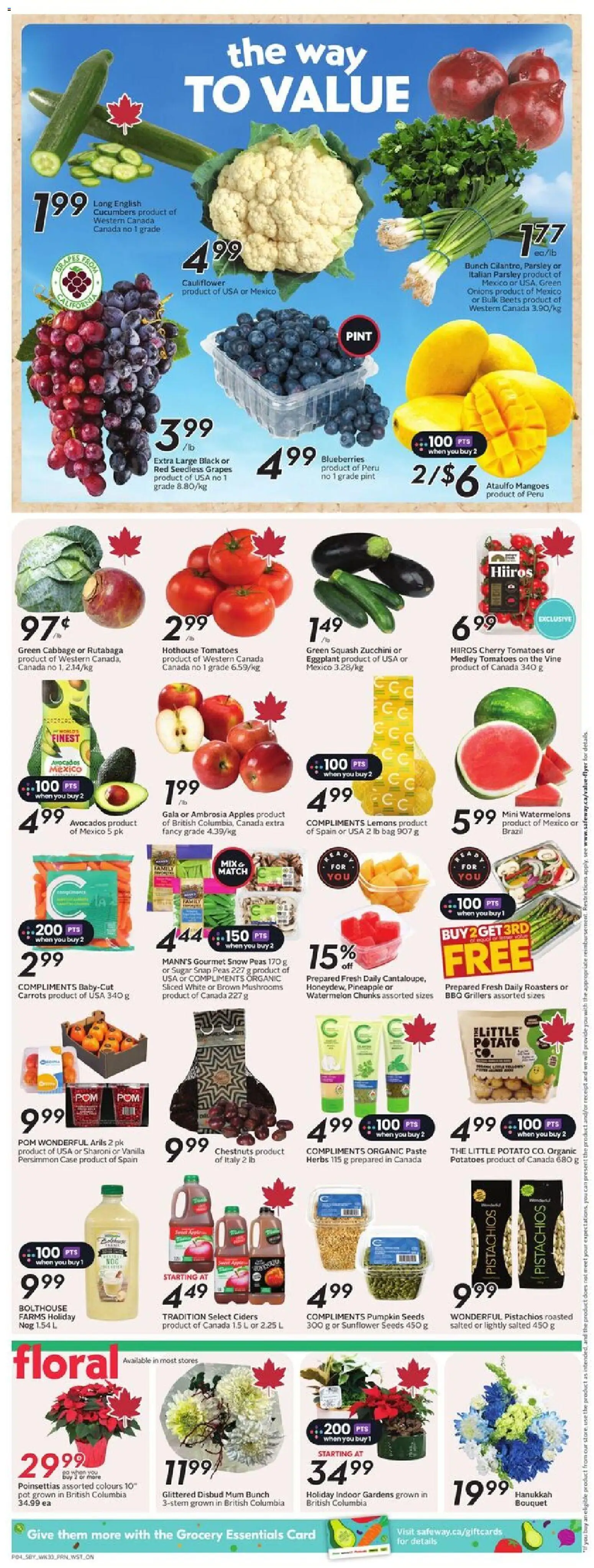Safeway flyer valid from 11.12.2025 | Page: 7 | Products: Bag, Pumpkin, Apples, Tomatoes
