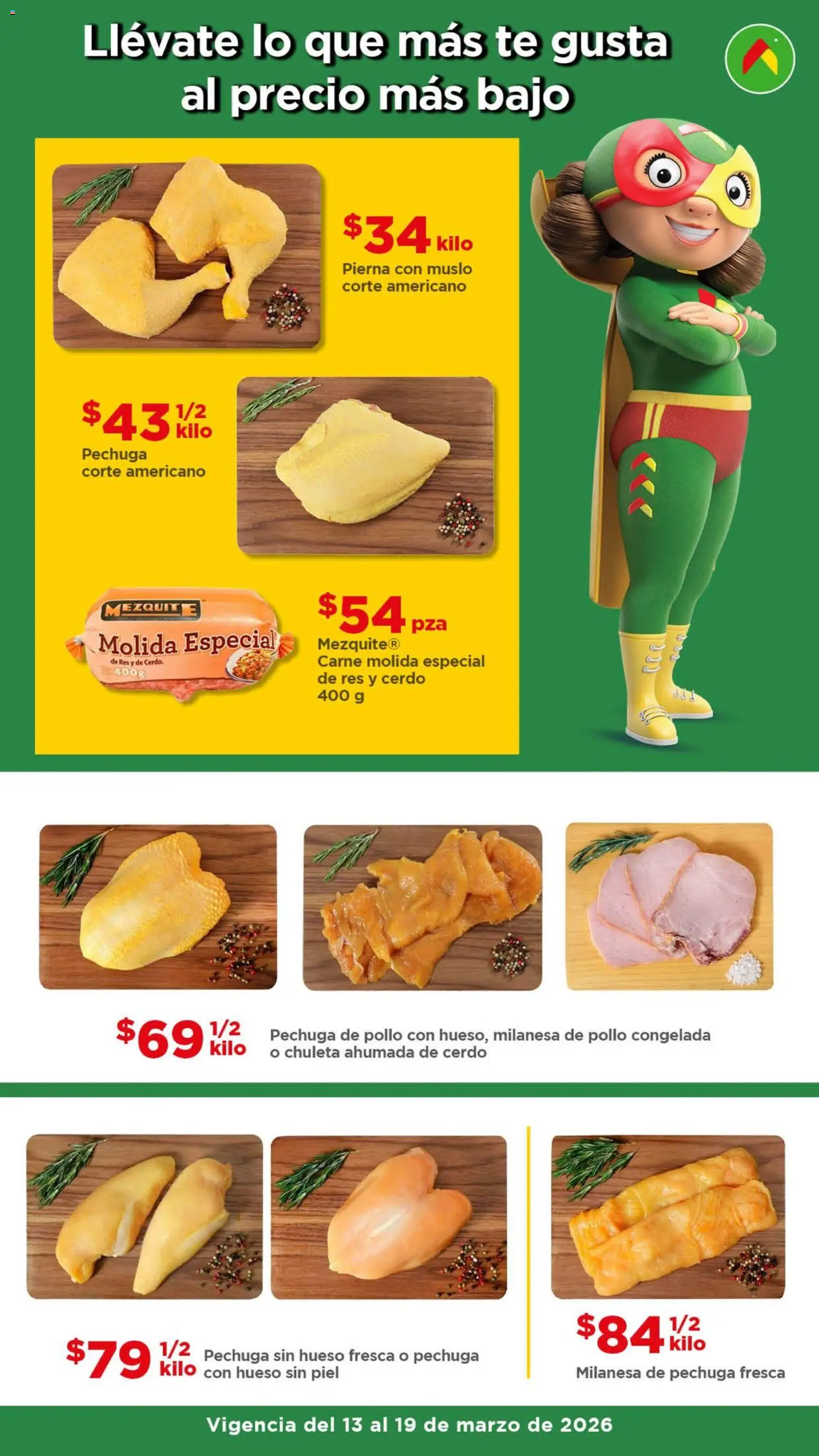 Nuevas ofertas de Bodega Aurrerá válidas en toda la República Mexicana desde el 13.03.2026. ¡Encuentra las mejores ofertas en Bodega Aurrerá folleto Ofertas! | Página: 2 | Productos: Pollo, Milanesa, Cerdo, Té