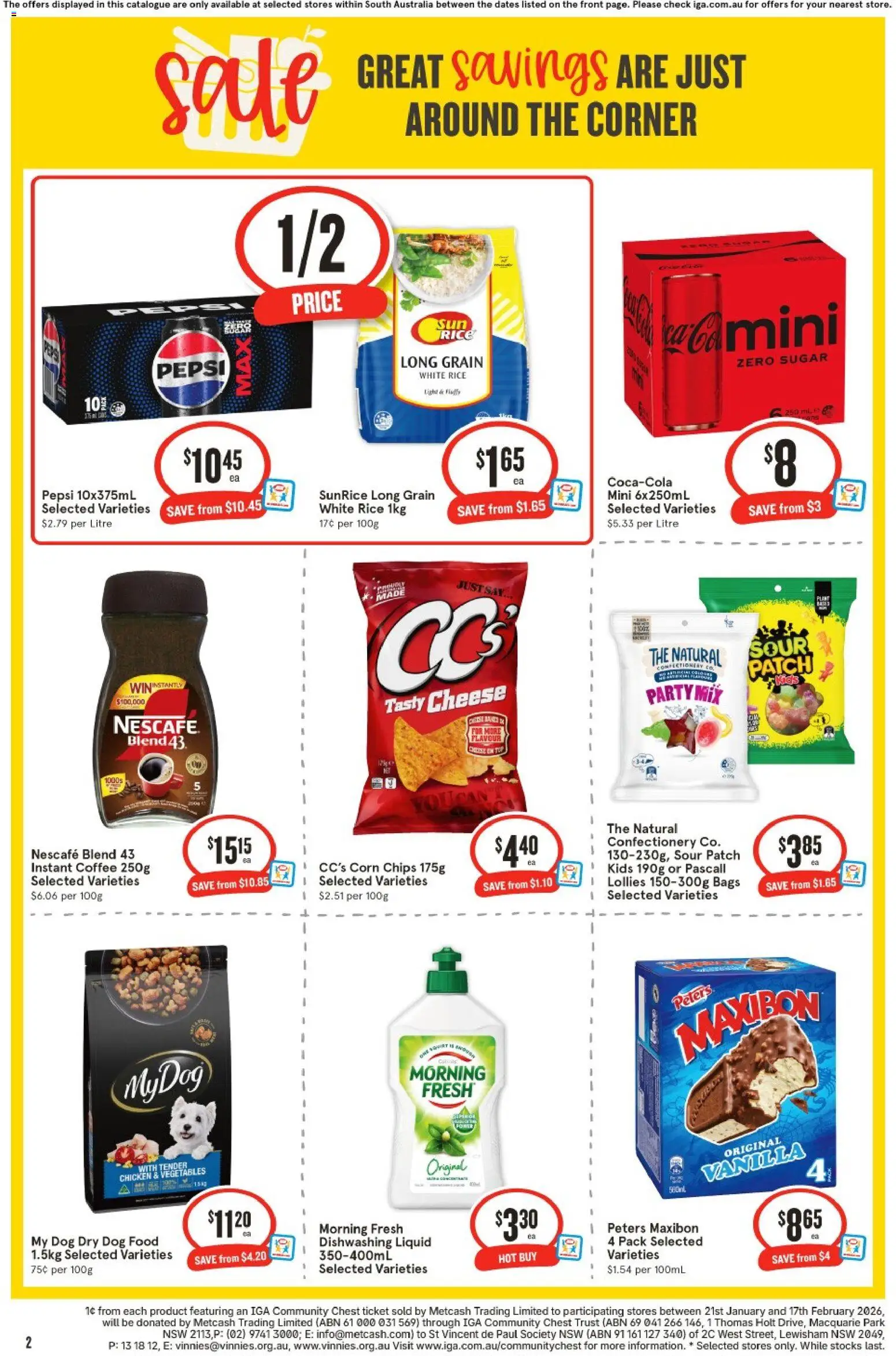 IGA catalogue - valid from 04.02.2026 | Page: 2 | Products: Cheese, Coffee, Rice, Pepsi