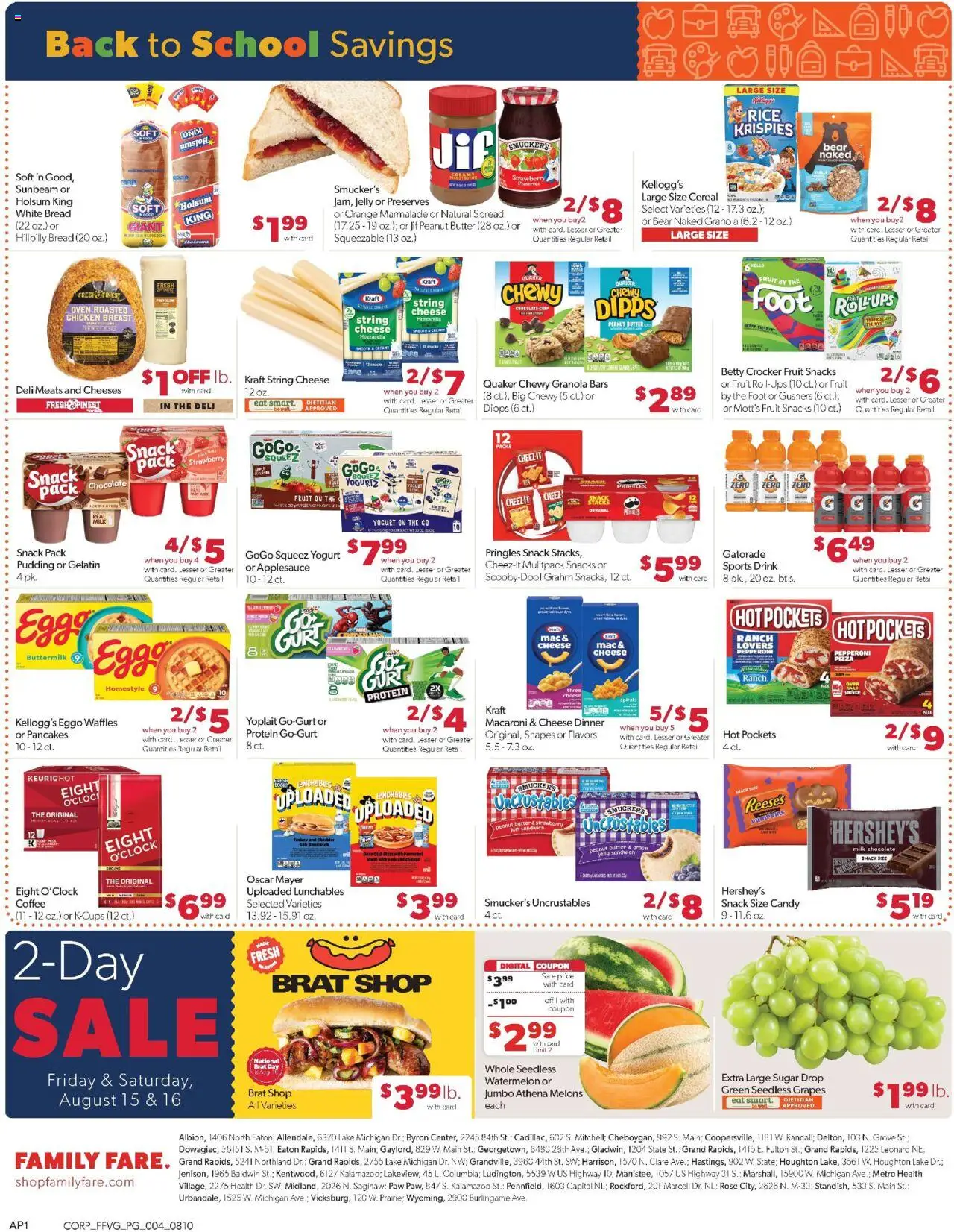 Family Fare Weekly Ad - valid from 10.08.2025 | Page: 5 | Products: Butter, Yogurt, Bread, Chocolate Chip