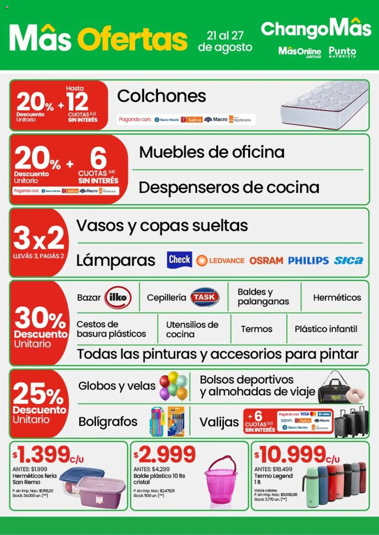 Punto Mayorista catálogo │ válido desde el 21.08.2025 | Página: 8 | Productos: Cocina, Banco, Termo, Vasos