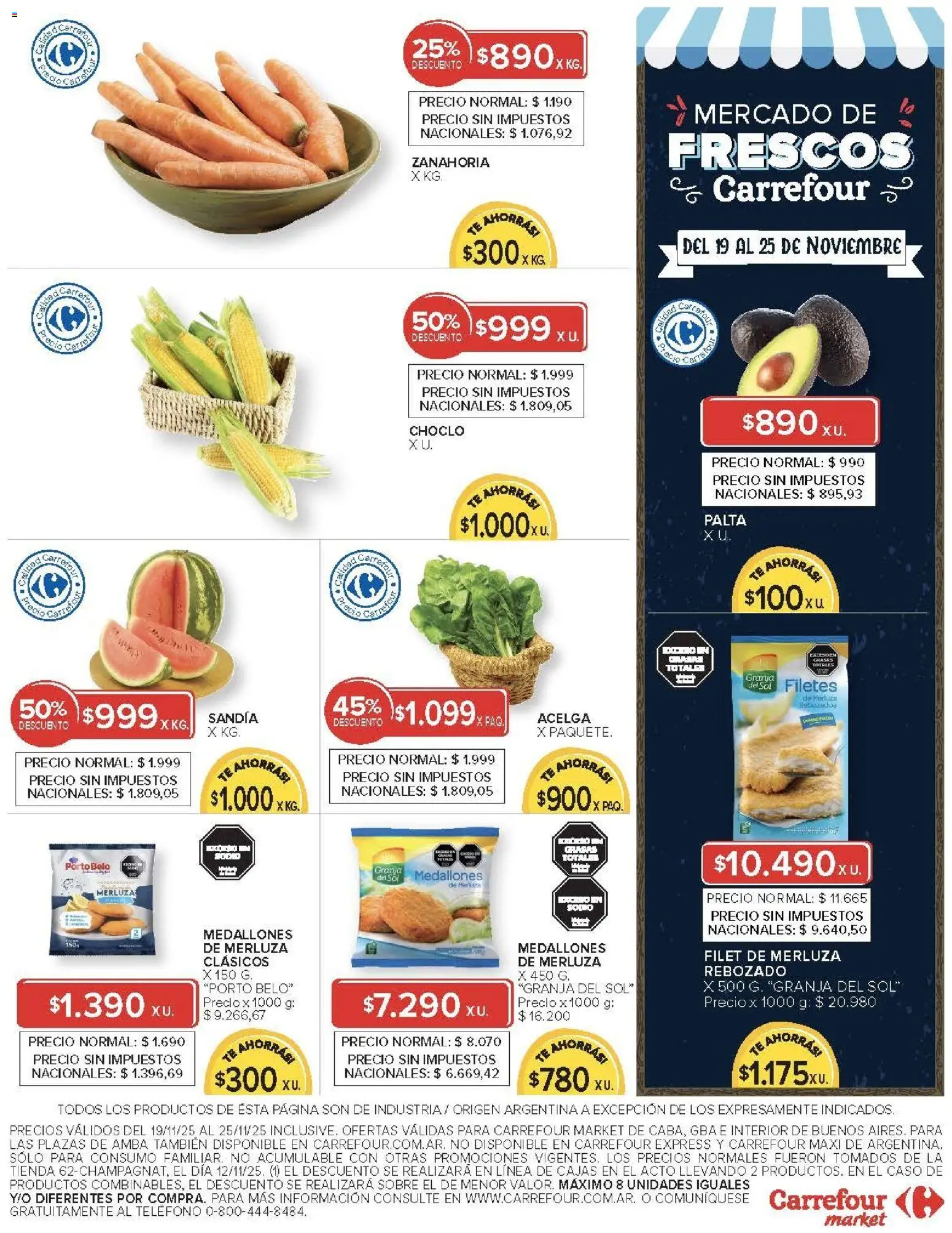 Carrefour Market catálogo │ válido desde el 19.11.2025 | Página: 5 | Productos: Teléfono, Sobre, Choclo, Palta