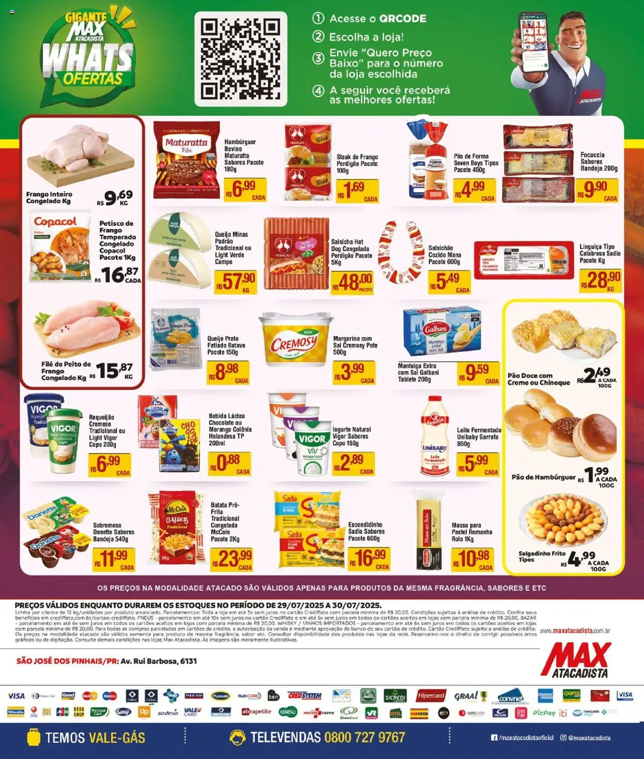 Max Atacadista Folheto - válido de 29.07.2025 | Página: 2 | Produtos: Leite, Massa, Creme, Batata
