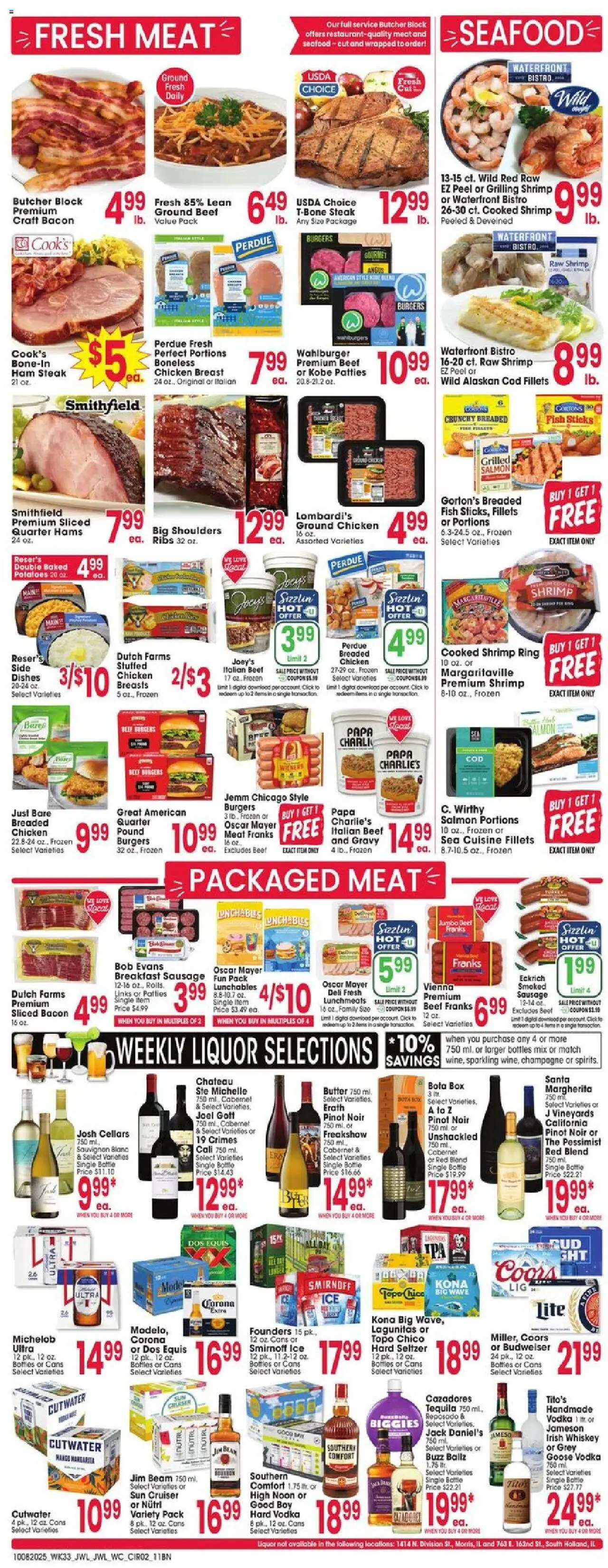 Jewel Osco Weekly Ad - valid from 08.10.2025 | Page: 2 | Products: Ring, Beef, Vodka, Potatoes