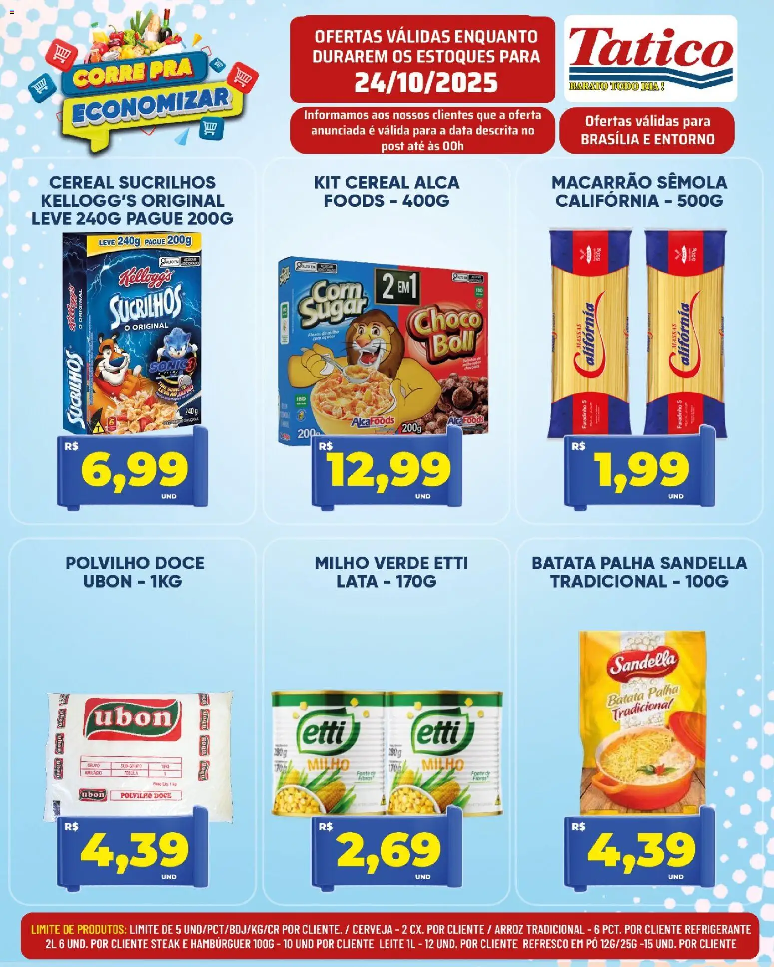 Tatico Folheto - válido de 24.10.2025 | Página: 5 | Produtos: Milho verde, Polvilho, Arroz, Açúcar