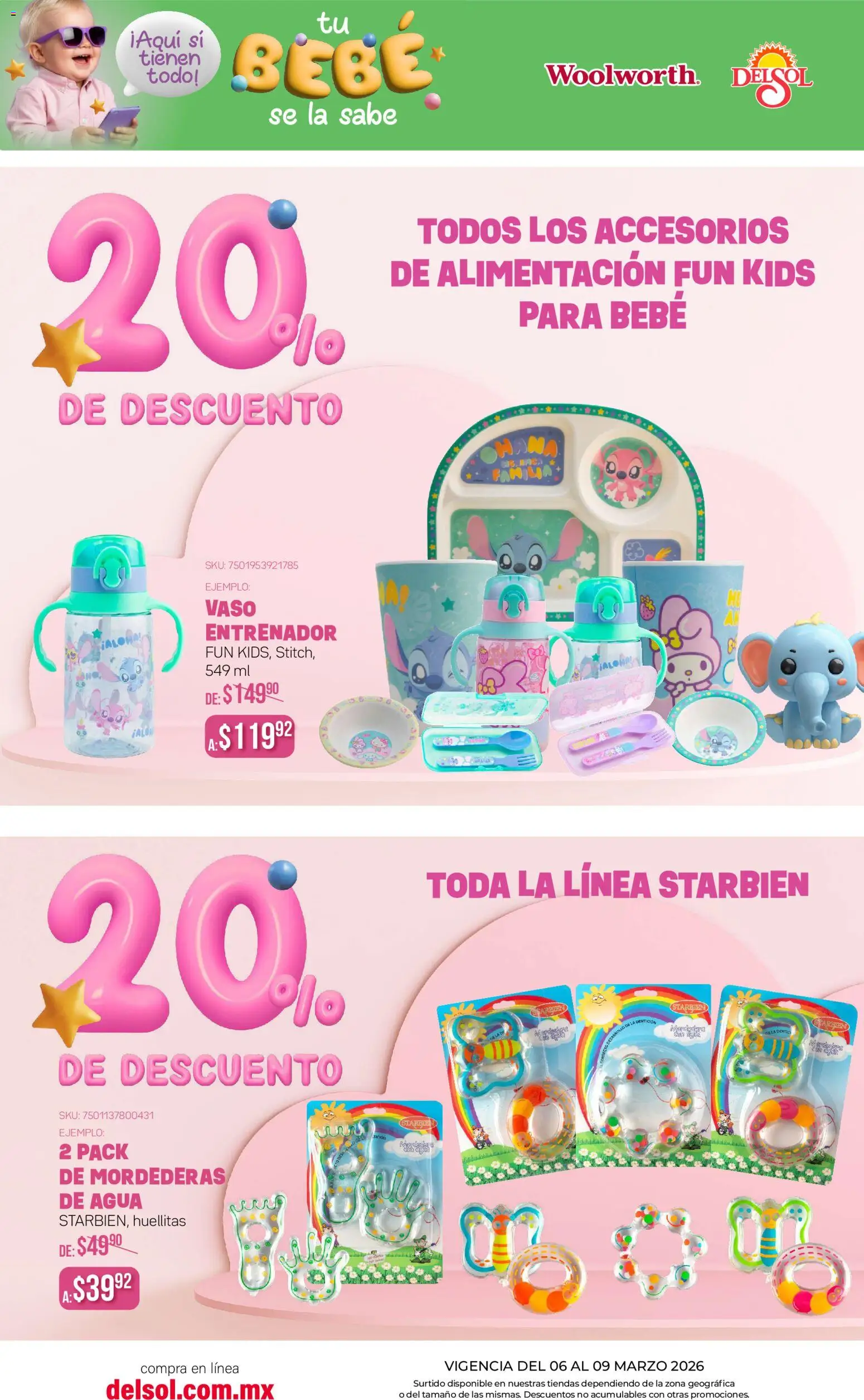 Nuevas ofertas de Del Sol y Woolworth válidas en toda la República Mexicana desde el 06.03.2026. ¡Encuentra las mejores ofertas en Del Sol y Woolworth catálogo! | Página: 9 | Productos: Agua