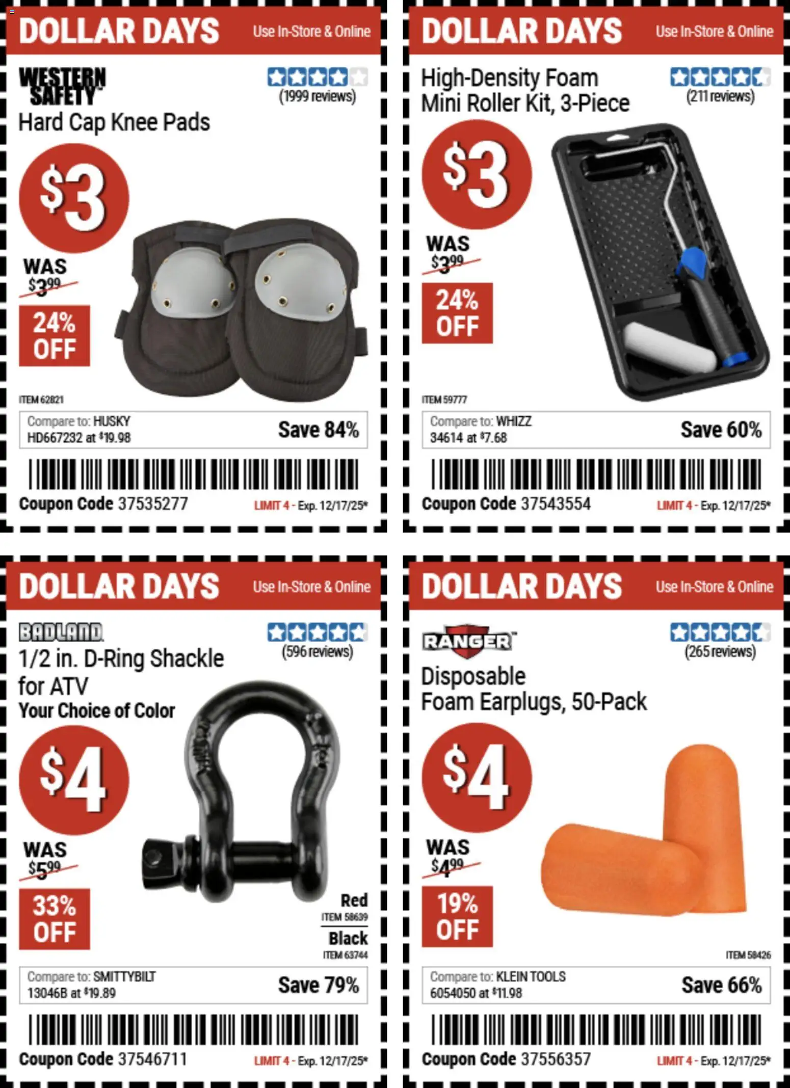 Harbor Freight Dollar Days - valid from 04.12.2025 | Page: 3 | Products: Pads, Cap
