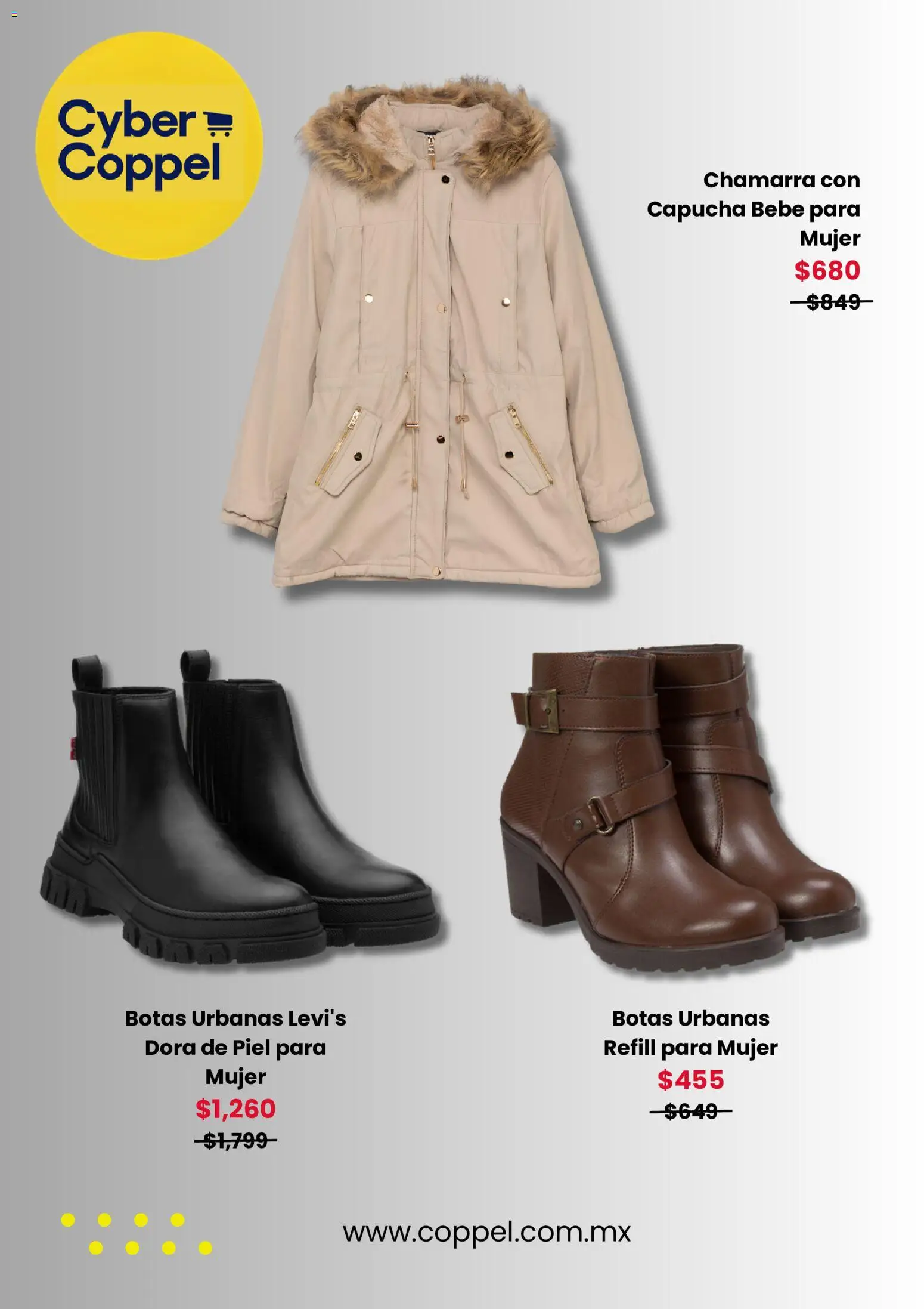 Nuevas ofertas de Coppel válidas en toda la República Mexicana desde el 27.11.2025. ¡Encuentra las mejores ofertas en Coppel Cyber Monday ! | Página: 5 | Productos: Botas, Chamarra