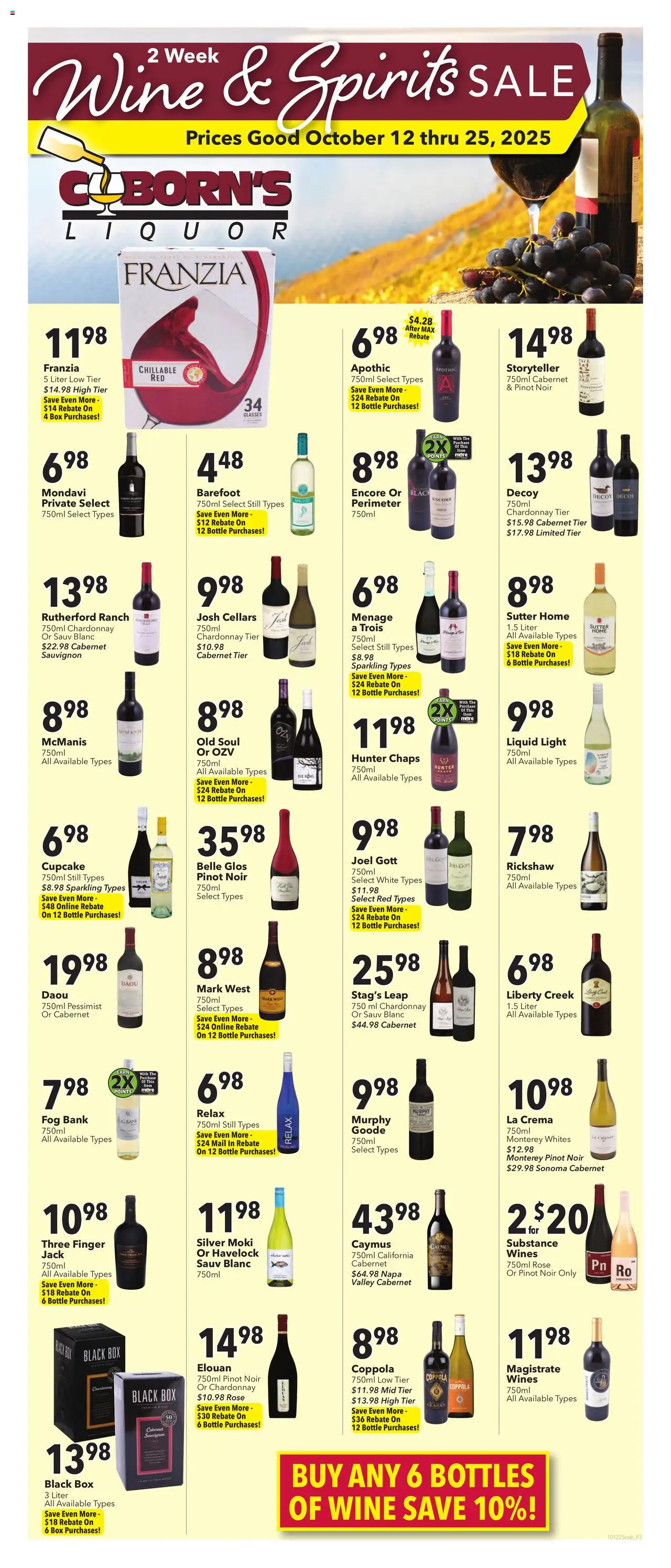 Coborn's Weekly Ad - valid from 15.10.2025 | Page: 7 | Products: Box, Wine, Glasses, Cupcake