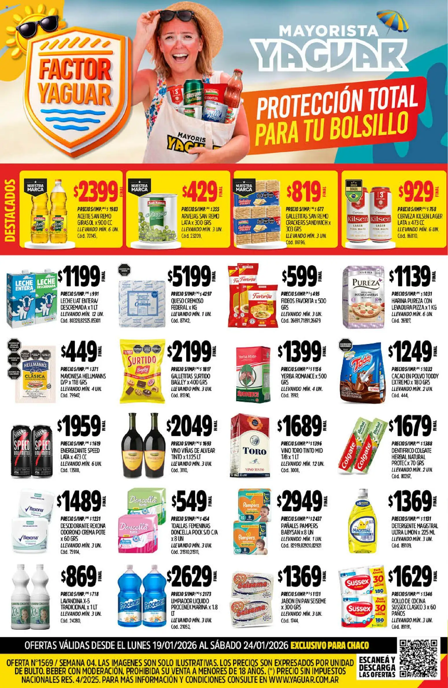Yaguar - Oferta Semanal Chaco │ válido desde el 19.01.2026 | Página: 1 | Productos: Galletitas, Limón, Cacao, Pañales