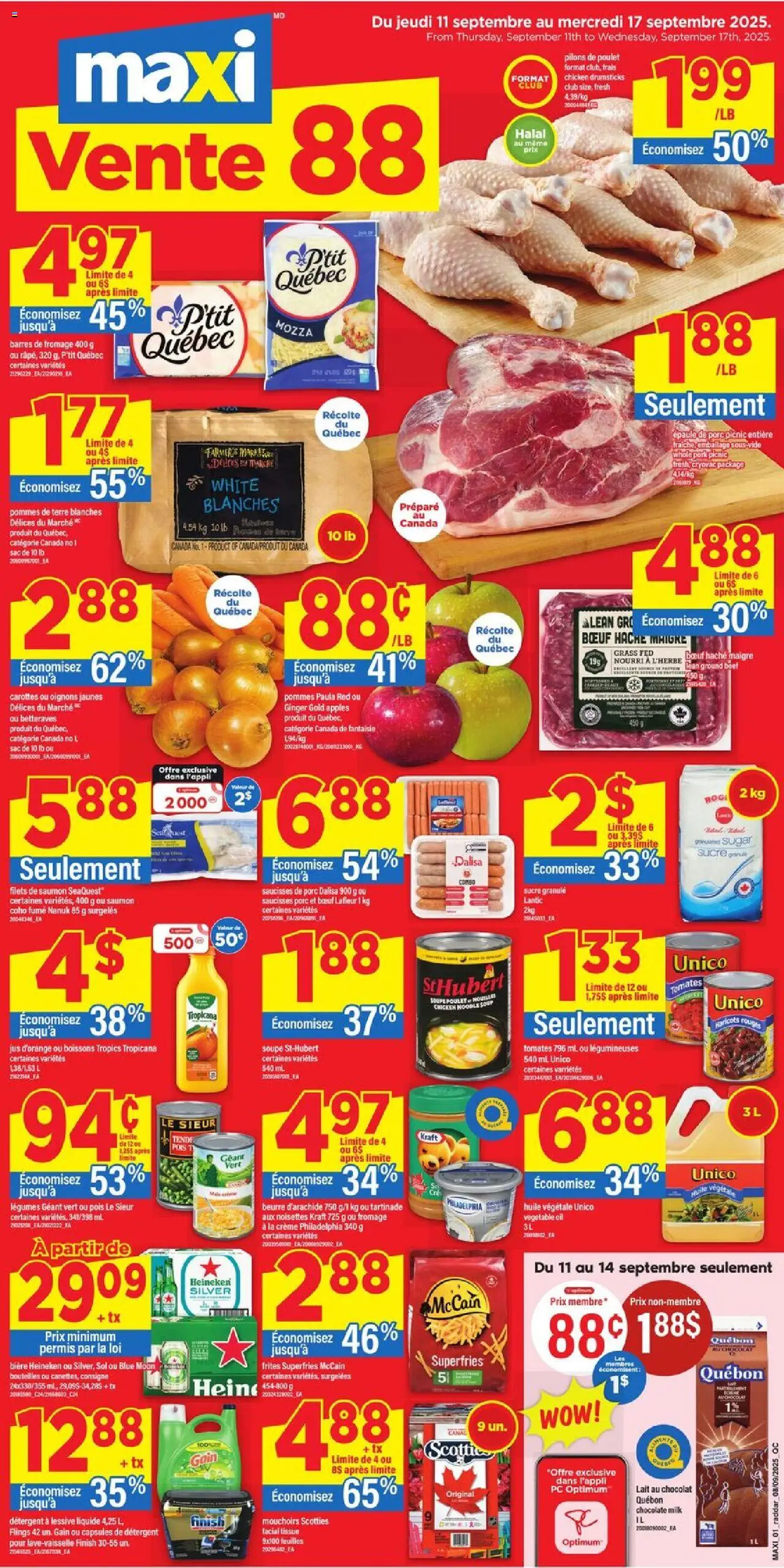 Maxi flyer valid from 11.09.2025 | Page: 1 | Products: Beef, Chocolate, Chicken, Pork