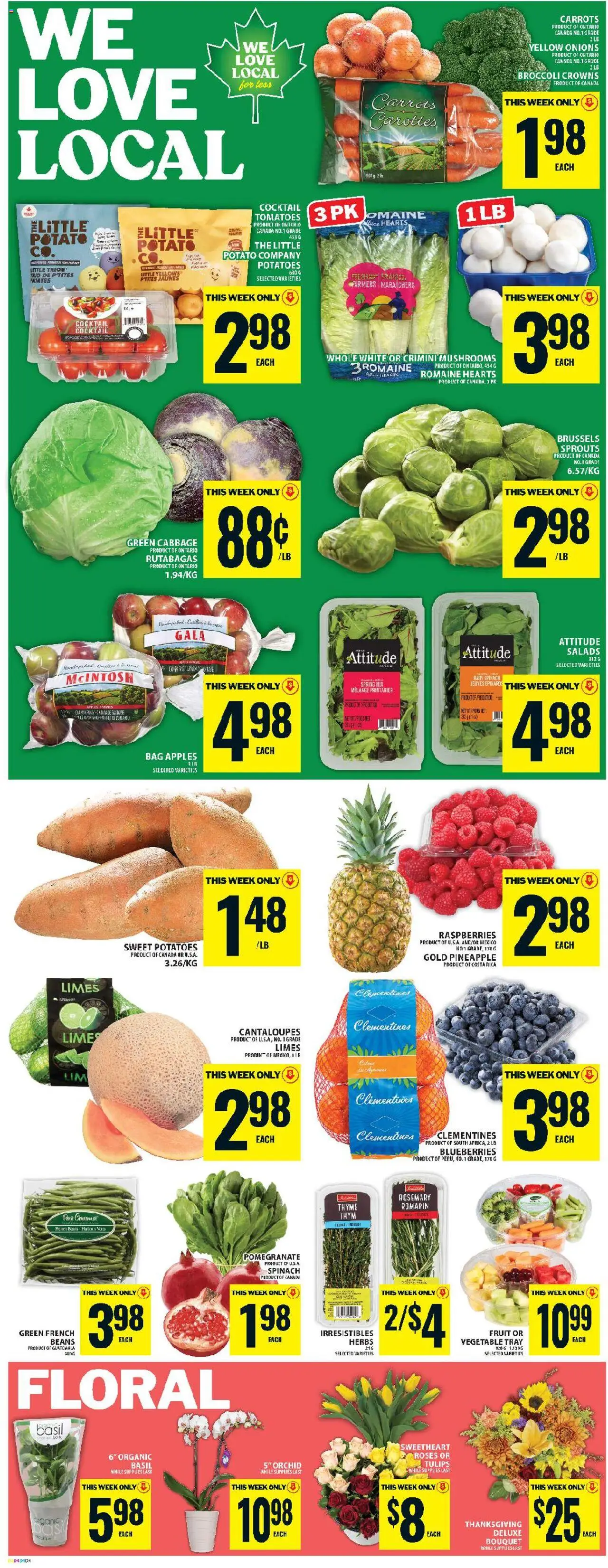 Food Basics flyer valid from 09.10.2025 | Page: 6 | Products: Pineapple, Bag, Apples, Tomatoes