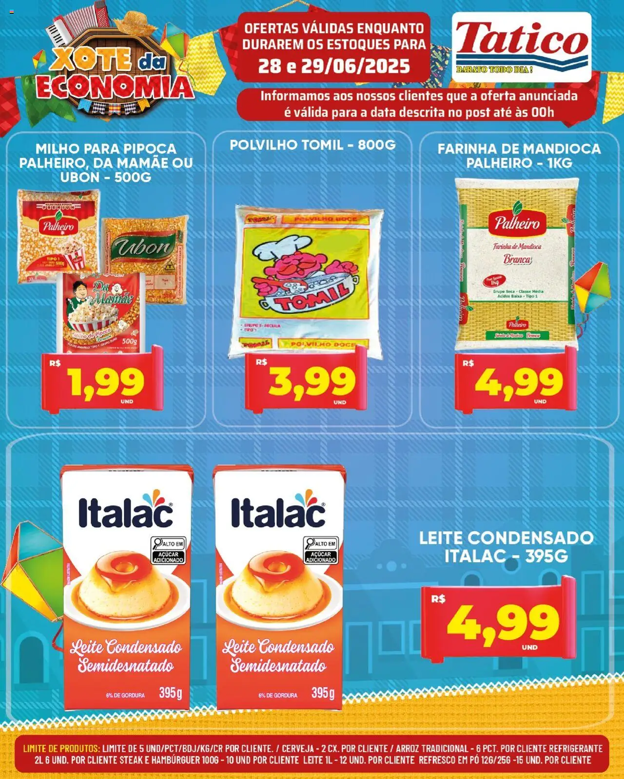 Tatico Folheto - válido de 30.06.2025 | Página: 24 | Produtos: Farinha de mandioca, Cerveja, Açúcar, Refrigerante