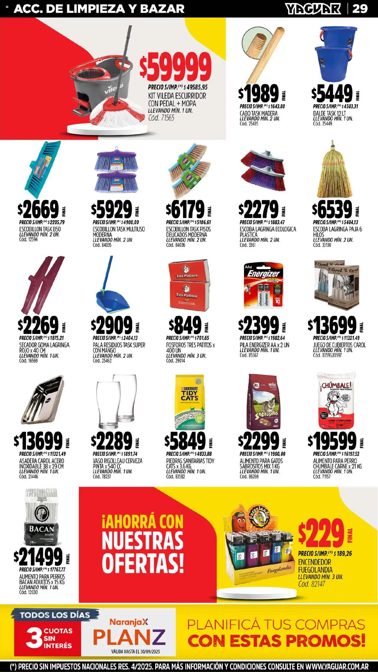 Yaguar - General Roca │ válido desde el 08.09.2025 | Página: 31 | Productos: Mopa, Mango, Cerveza, Escurridor